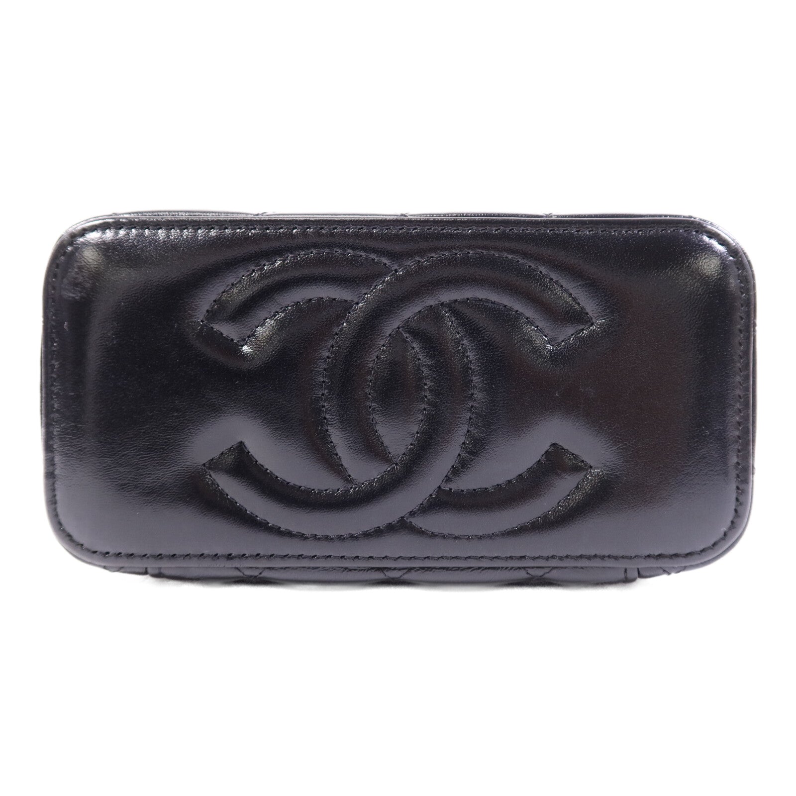 CHANEL 【激減優惠】皮革Vanity Case金扣鏈帶肩背袋