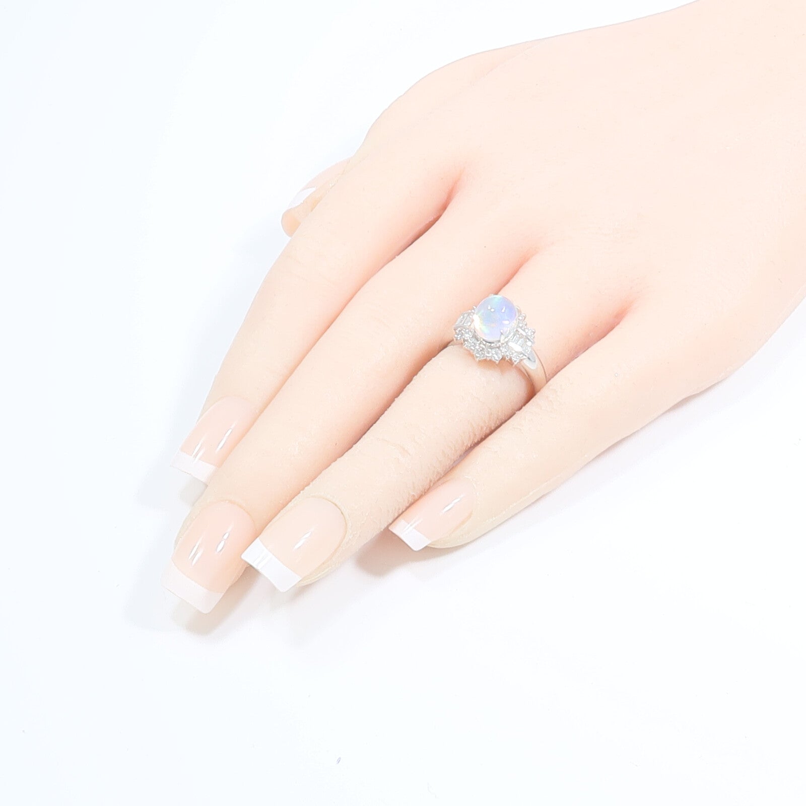 JEWELRY PT900鉑金Opal Diamond Ring蛋白石/鑽石戒指