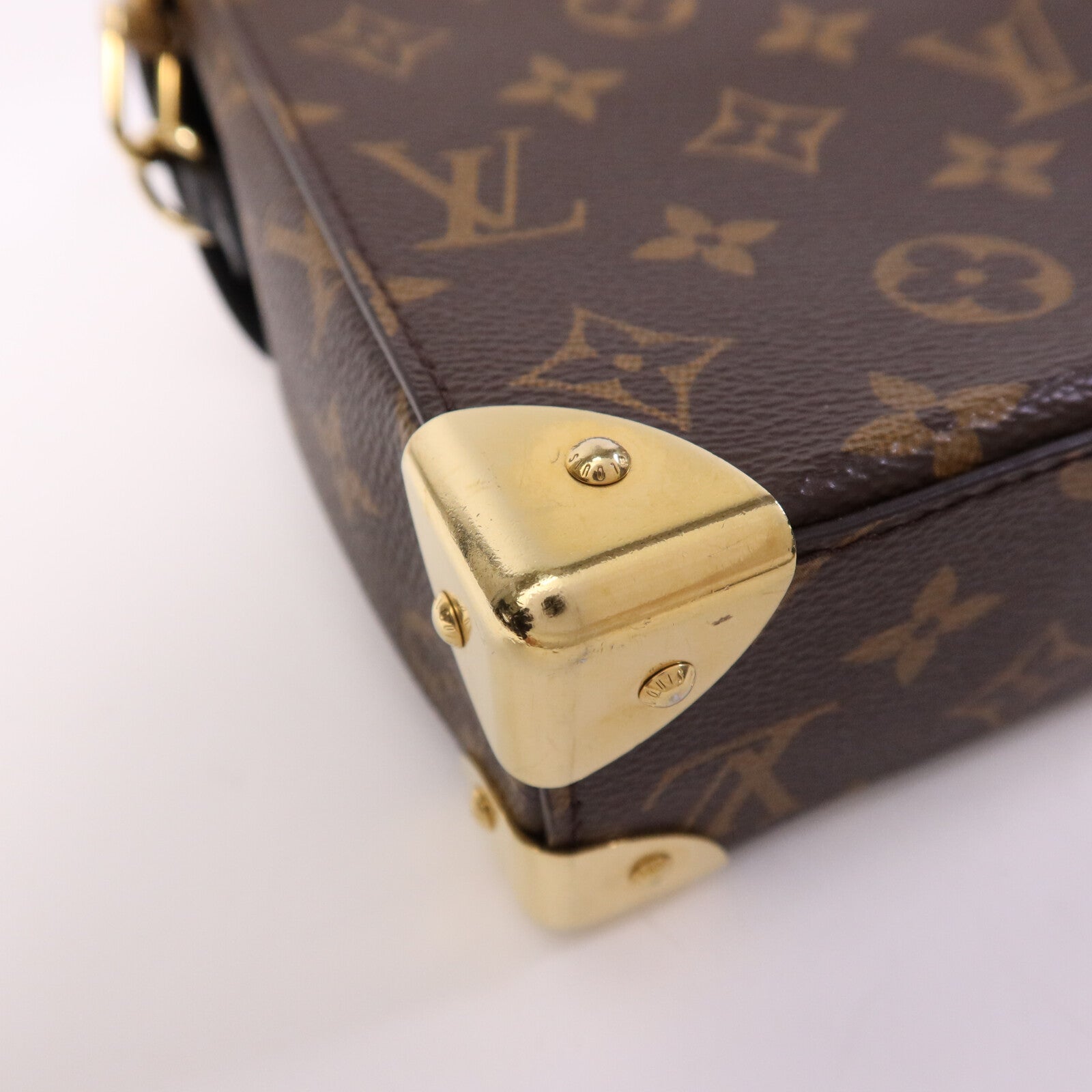 LOUIS VUITTON Monogram/Monogram Reverse Camera Box金扣鏈帶手挽肩背兩用袋