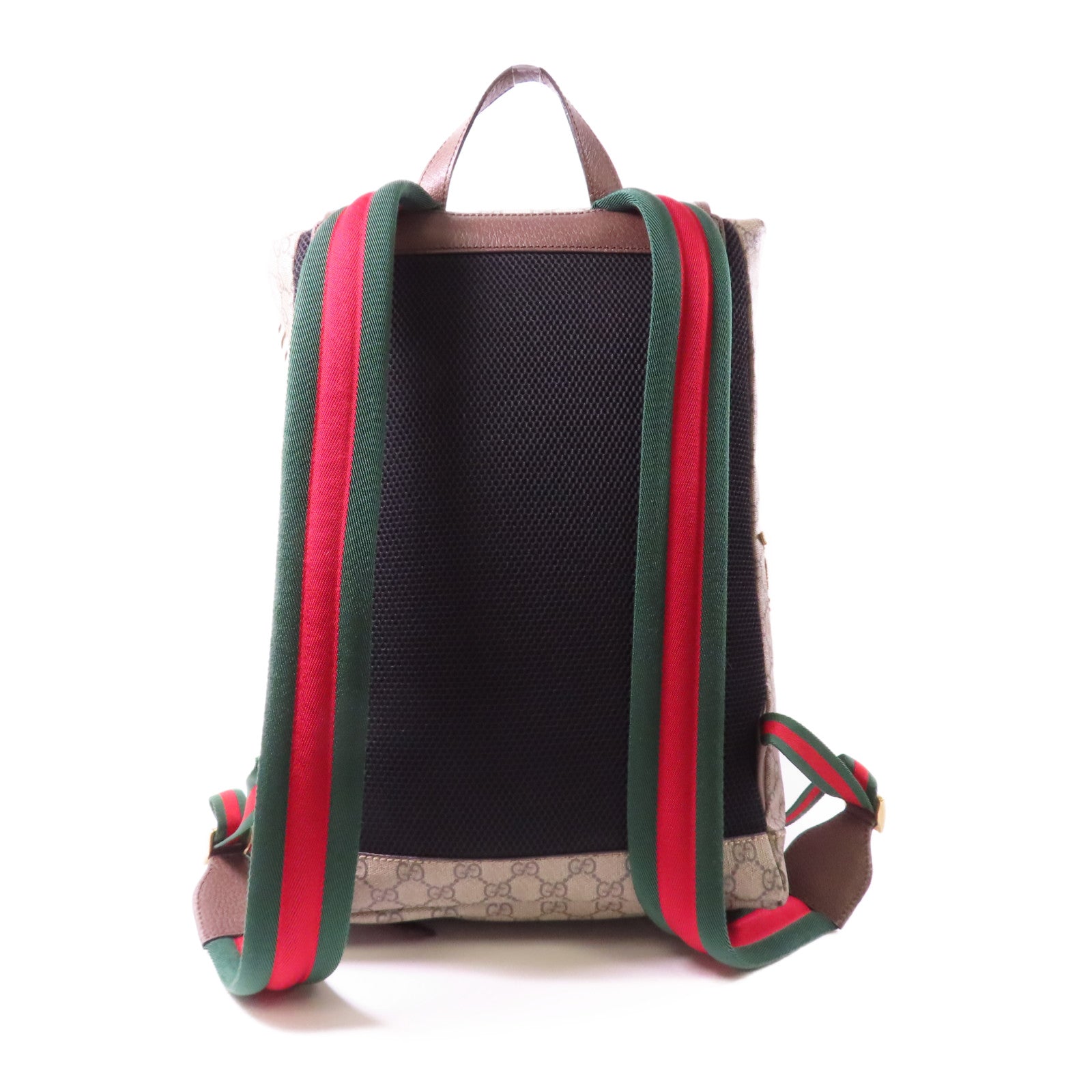 GUCCI 塗層帆布GG Supreme Embroider Rucksack金扣背包啡色