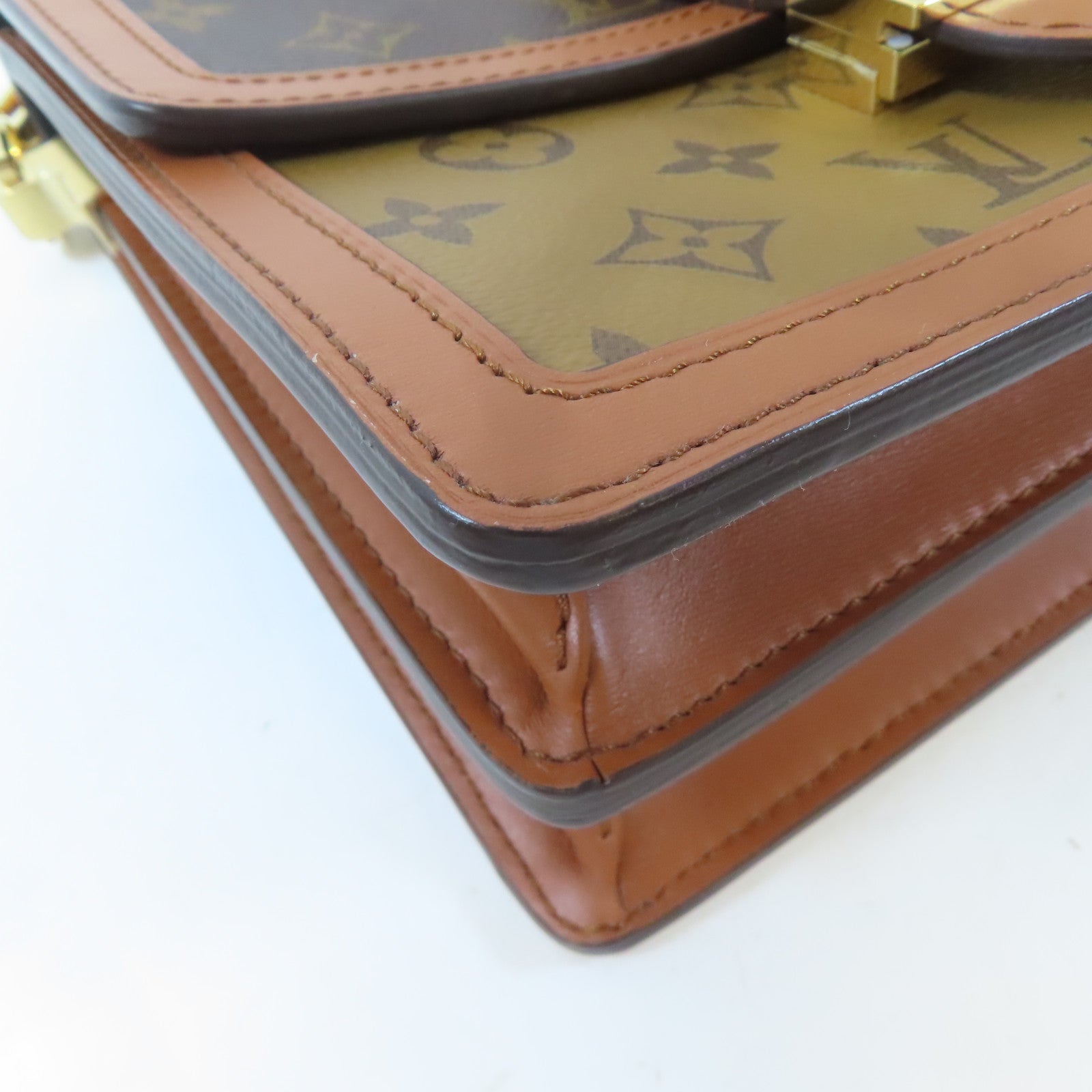 LOUIS VUITTON Monogram Dauphine MM金扣手挽肩背兩用袋啡色