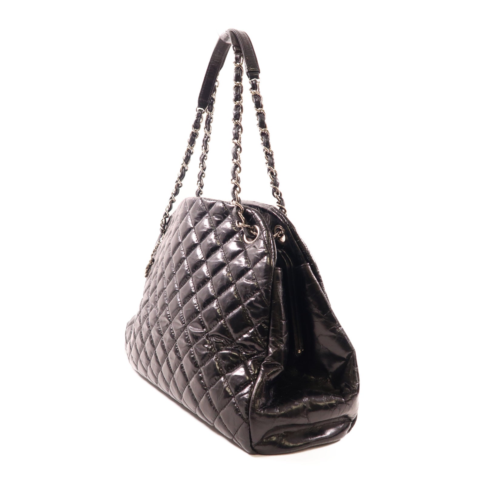 CHANEL 牛皮皮革Chain Shoulder銀扣肩背袋