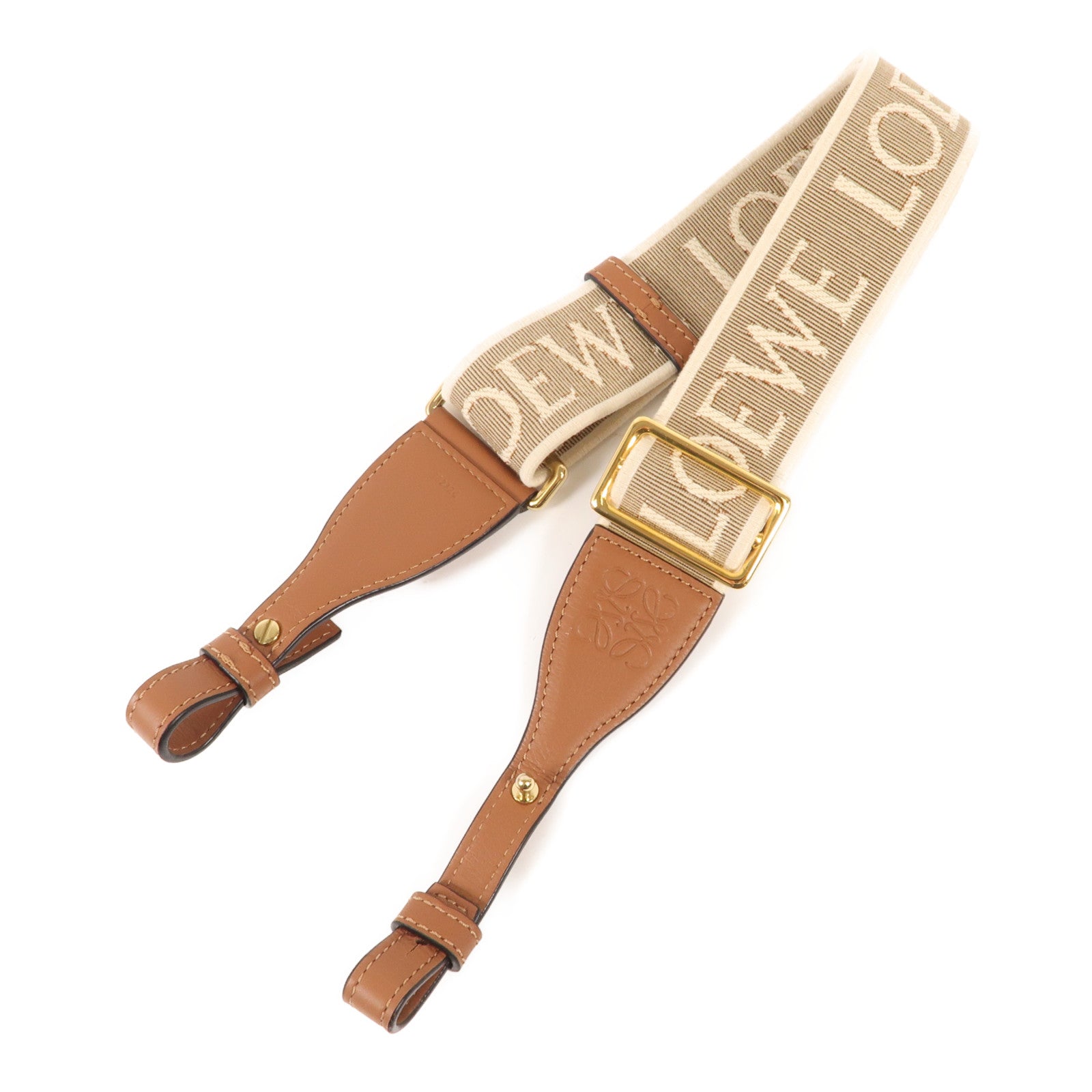 LOEWE 帆布Shoulder Strap金扣　肩背帶