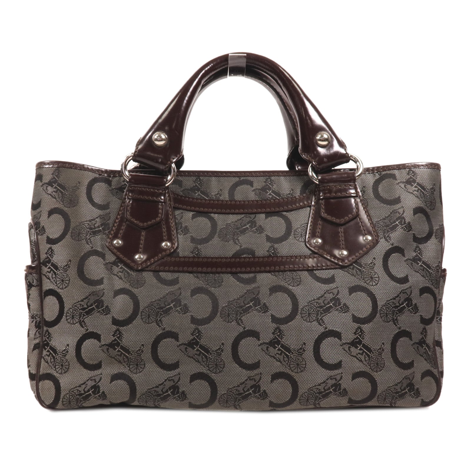 CELINE 帆布Boogie銀扣手挽袋