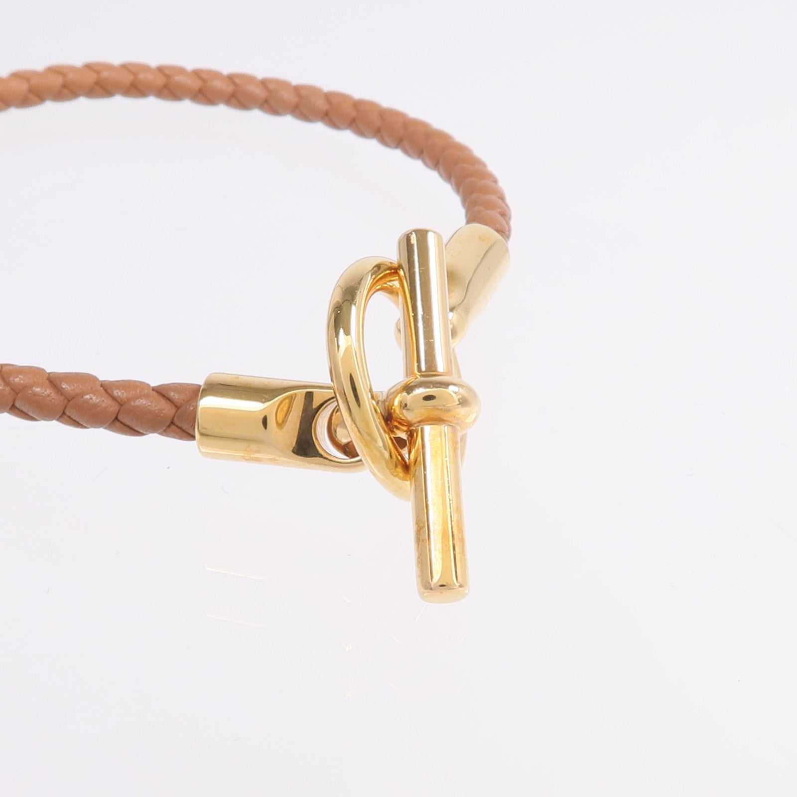 HERMES Swift皮革Glenan H Trio Bracelet金扣手鏈Gold