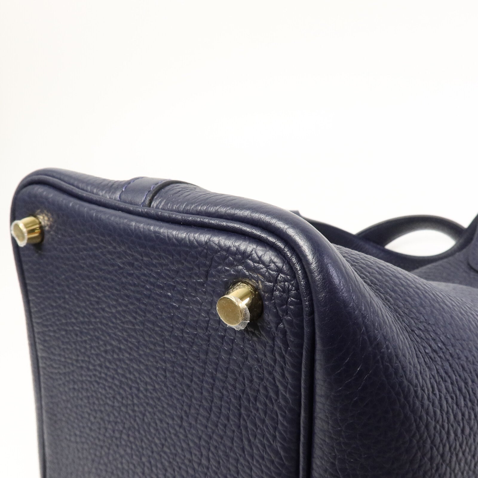 HERMES Clemence皮革Picotin PM手挽袋Bleu Nuit