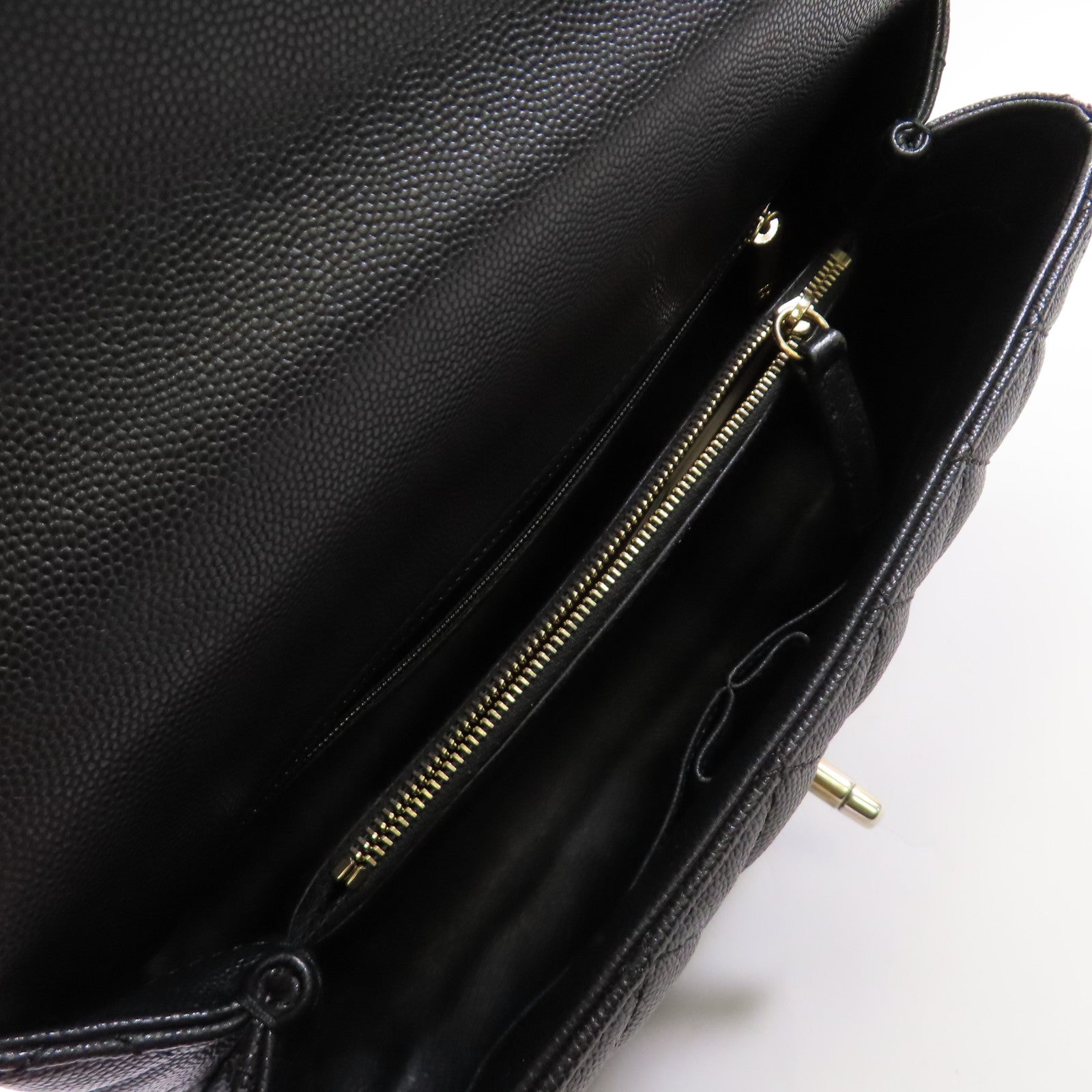 CHANEL 牛皮皮革Coco Handle Medium Chain 2Way Shoulder Bag金扣鏈帶手挽肩背兩用袋