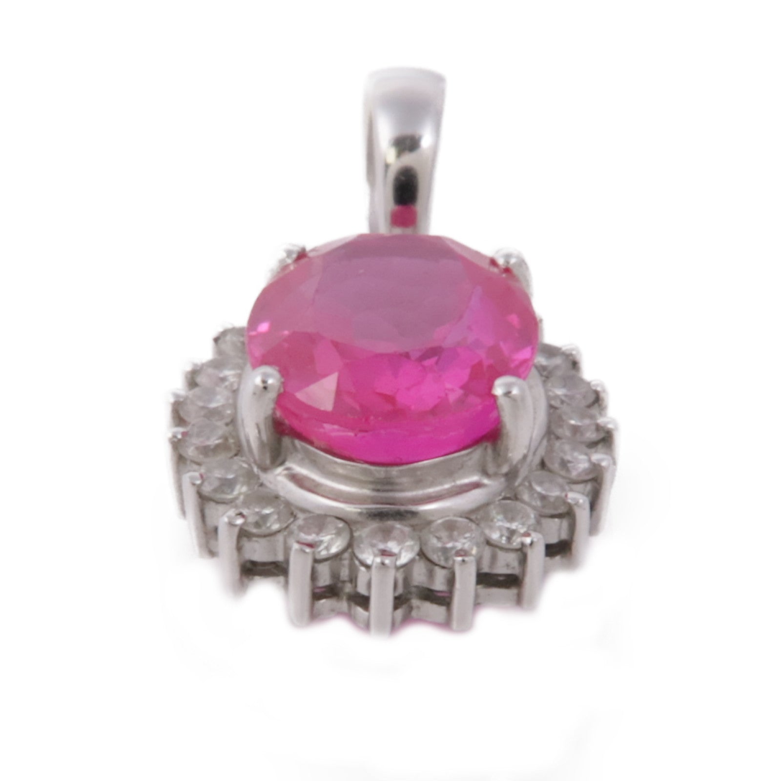 JEWELRY 18K白金Ruby/Diamond Pendant Top紅寶石/鑽石吊墜