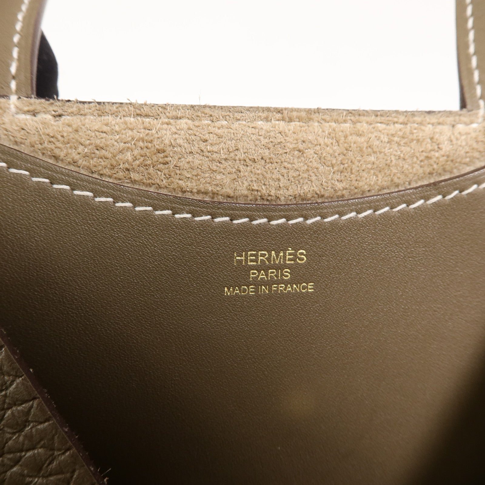 HERMES Clemence皮革In The Loop 18手挽袋Etoupe