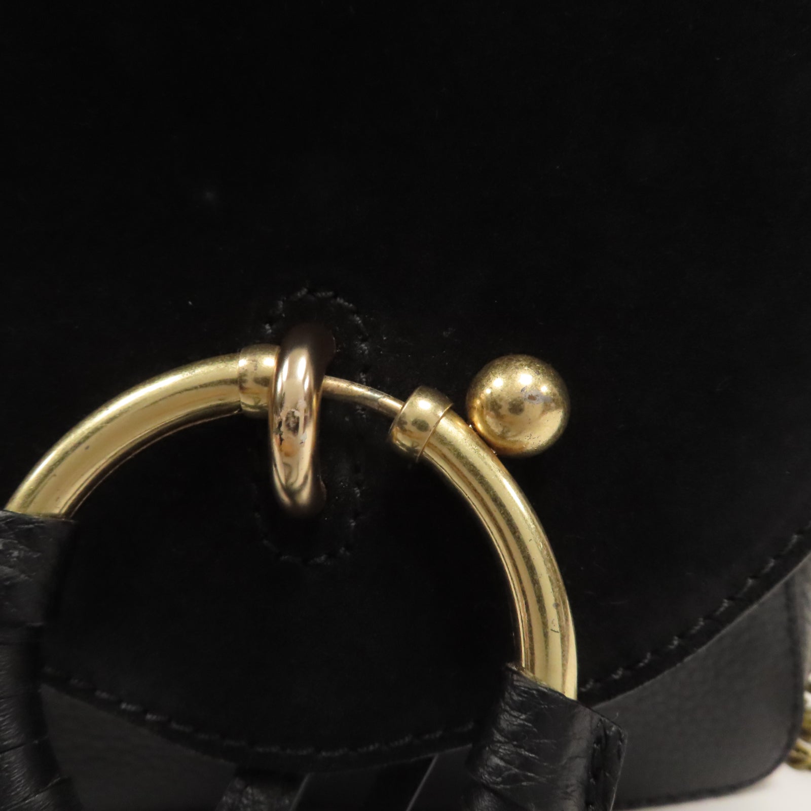 SEE BY CHLOE 【激減優惠】牛皮皮革Shoulder Bag金扣鏈帶肩背袋黑色