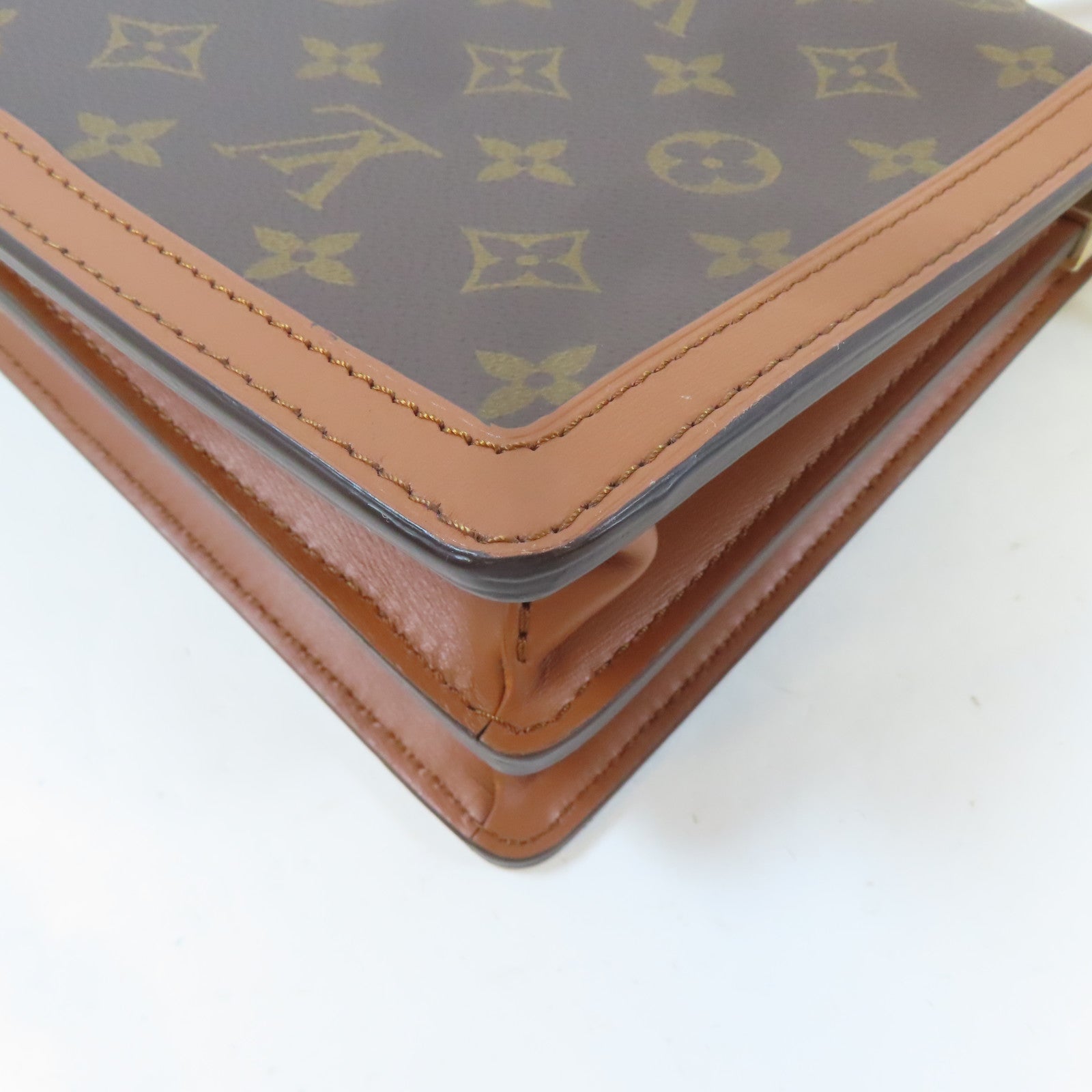 LOUIS VUITTON Monogram Dauphine MM金扣手挽肩背兩用袋啡色