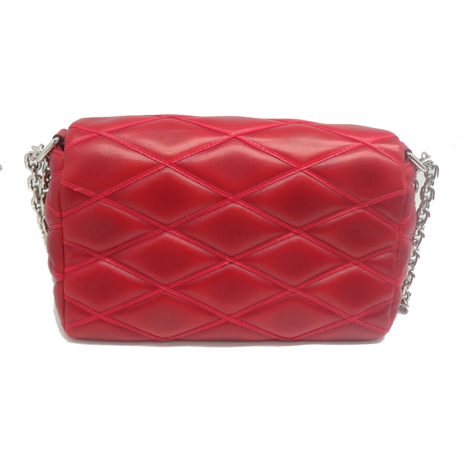 LOUIS VUITTON **【清倉大減價】Malletage Go-14 PM銀扣鏈帶肩背袋紅色