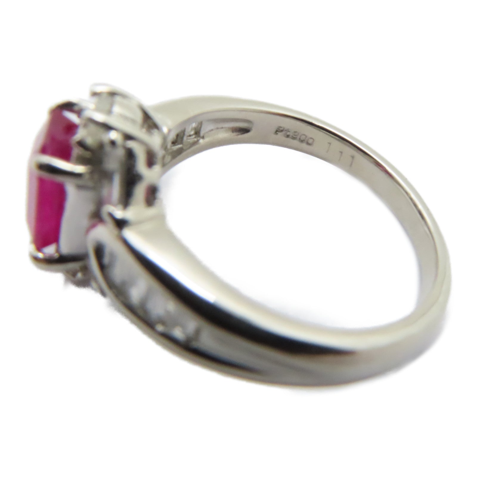JEWELRY 【激減優惠】PT900鉑金Ruby Diamond Ring 1.11ct紅寶石/0.47ct鑽石戒指US#6.25