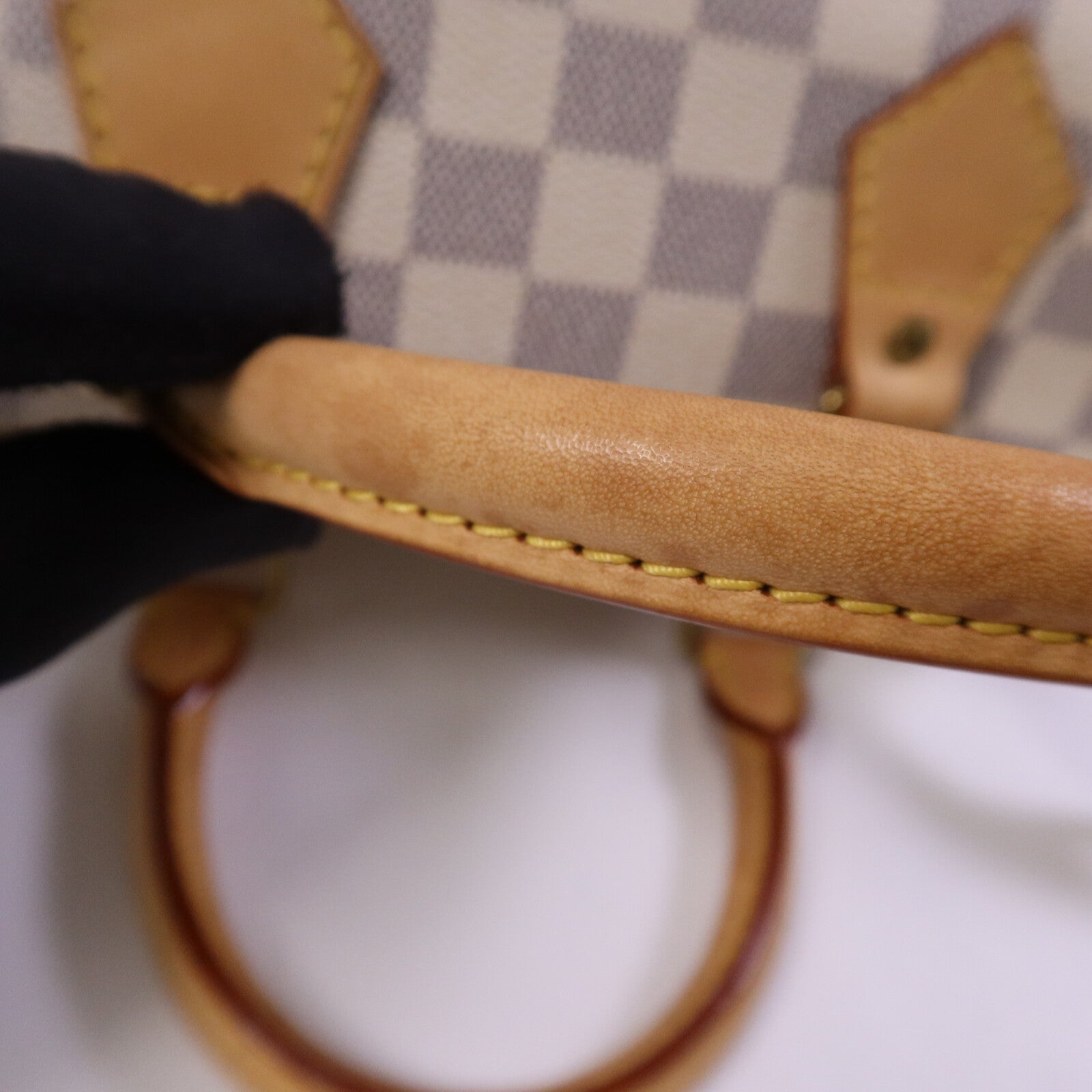 LOUIS VUITTON Damier Azur Speedy 25金扣手挽袋