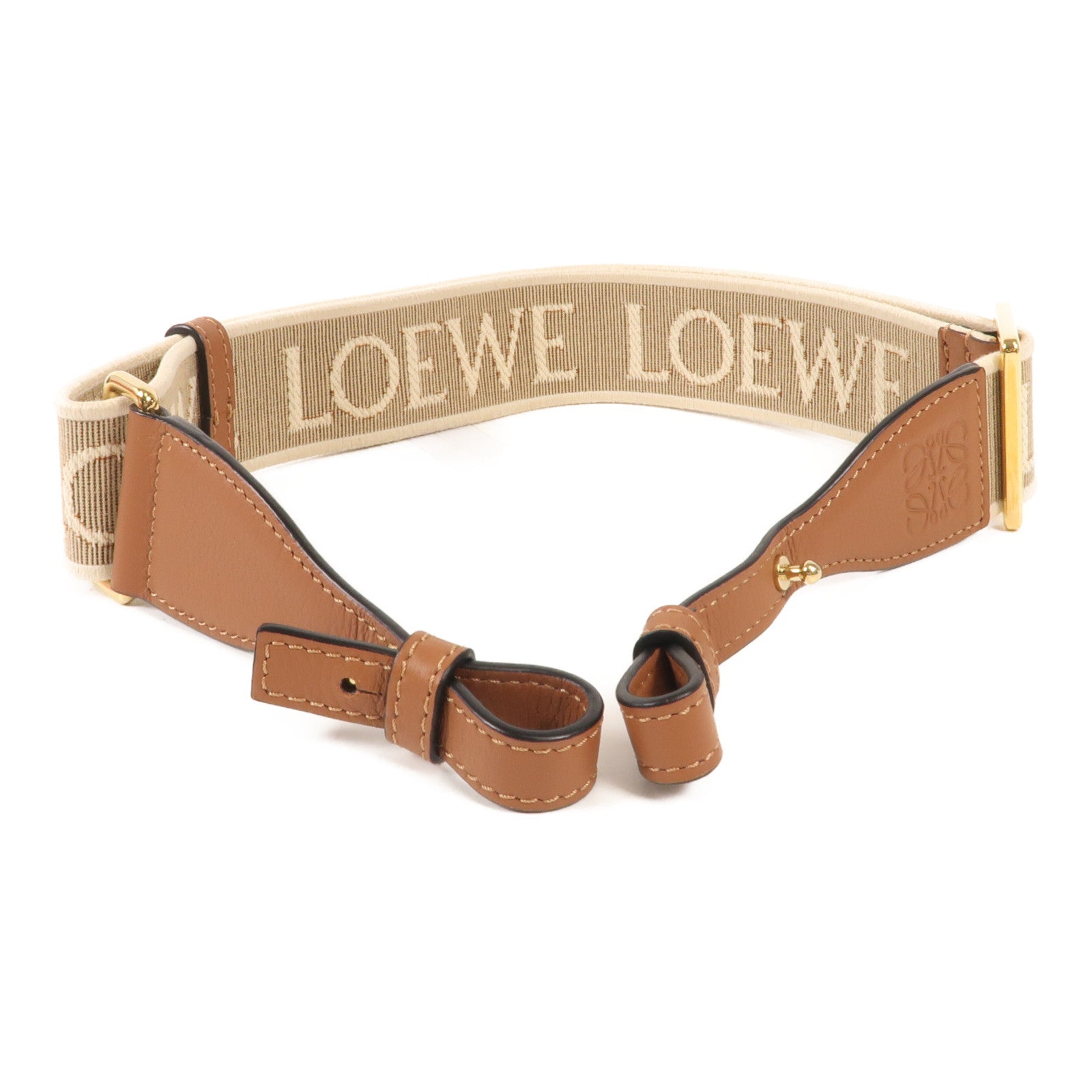 LOEWE 帆布Shoulder Strap金扣　肩背帶