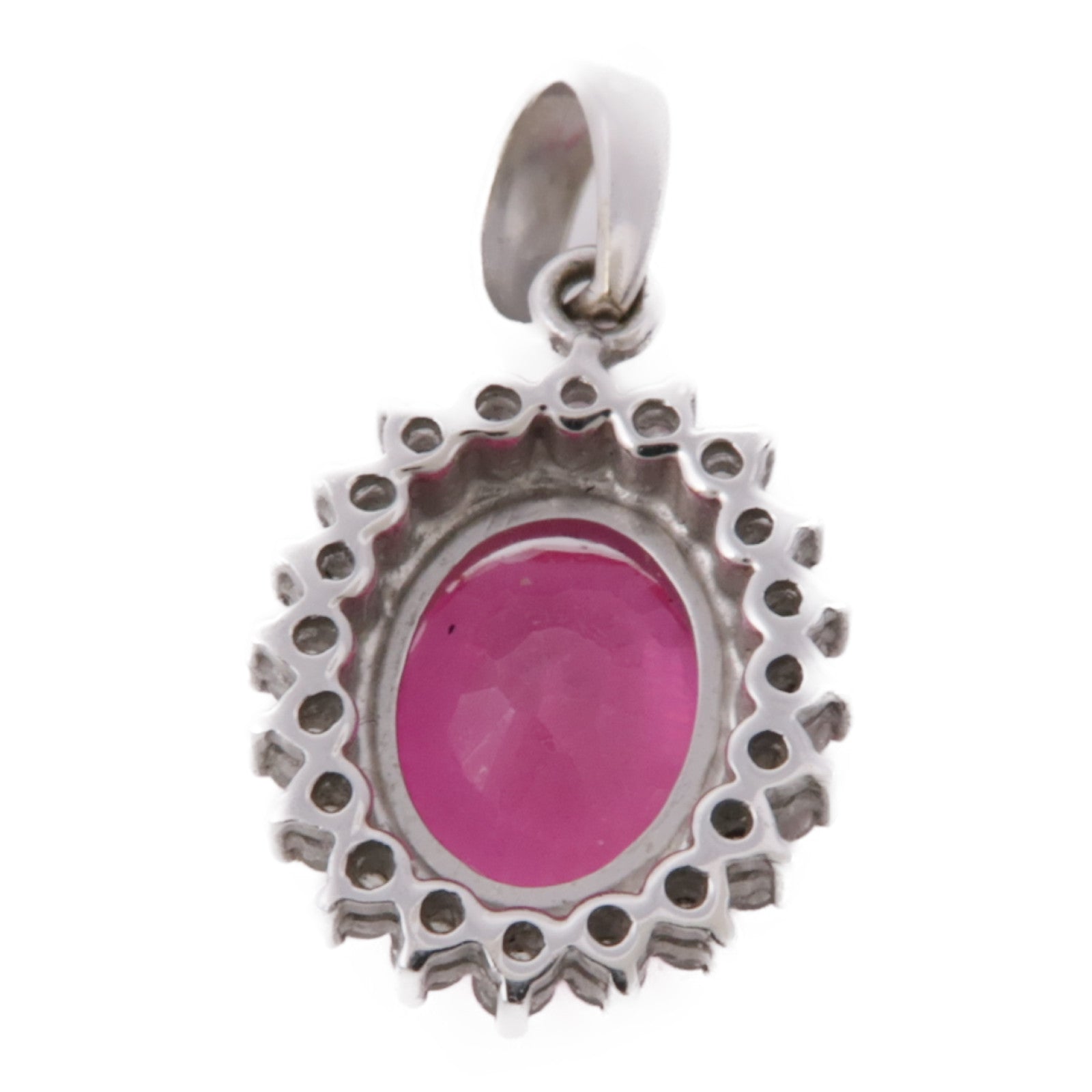 JEWELRY 18K白金Ruby/Diamond Pendant Top紅寶石/鑽石吊墜