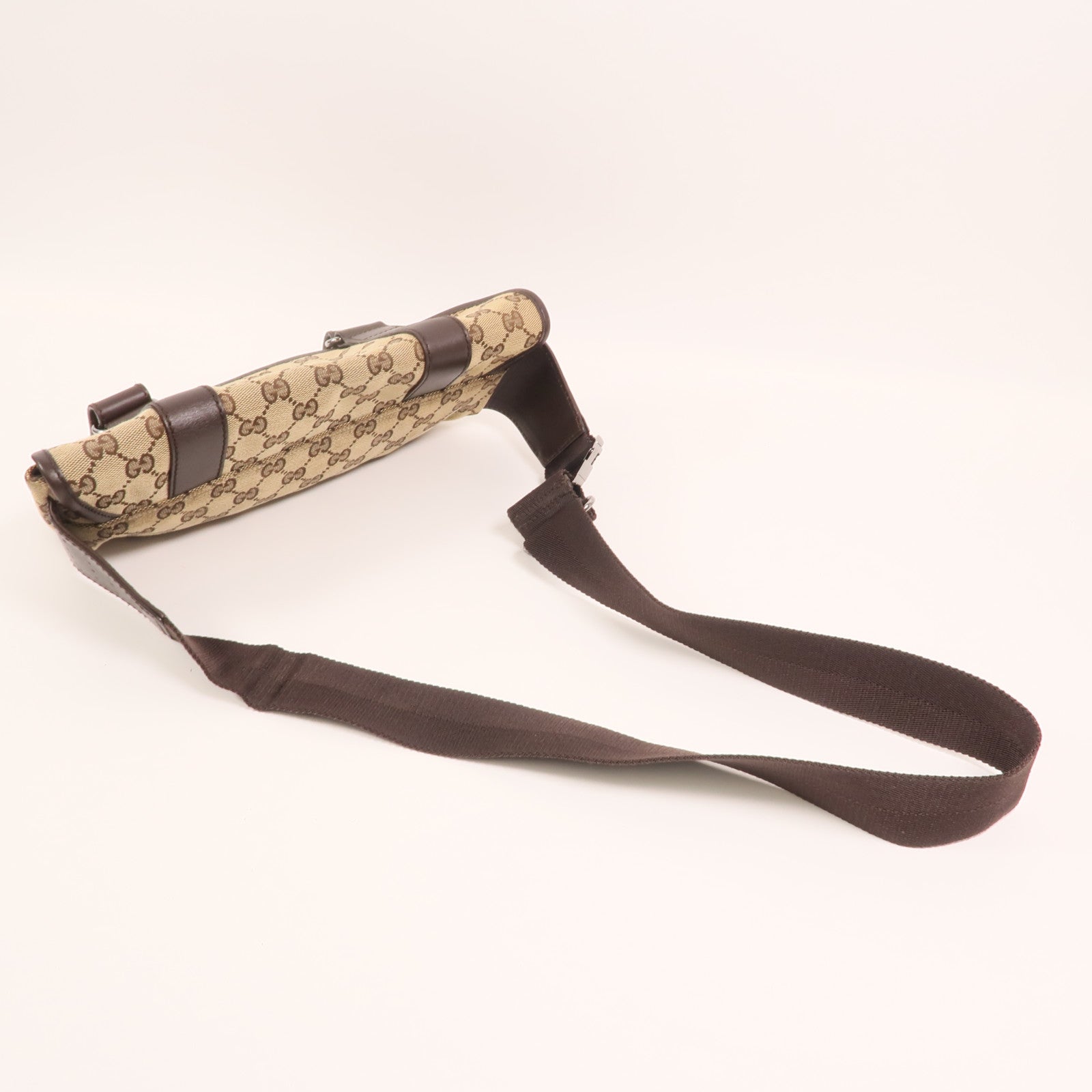 GUCCI GG帆布Waist Bag銀扣腰包