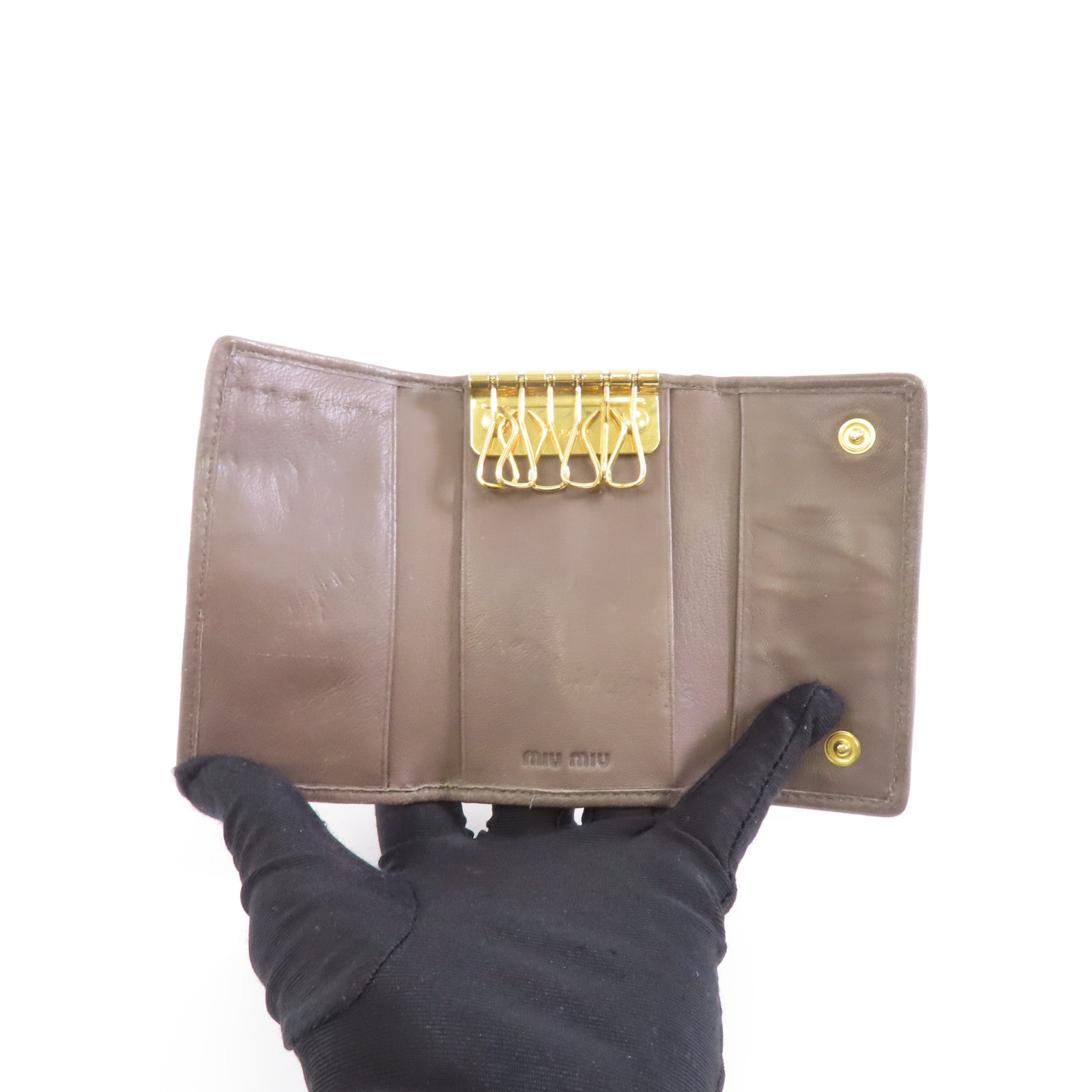Miu Miu 羊皮皮革Key Case金扣鎖匙包