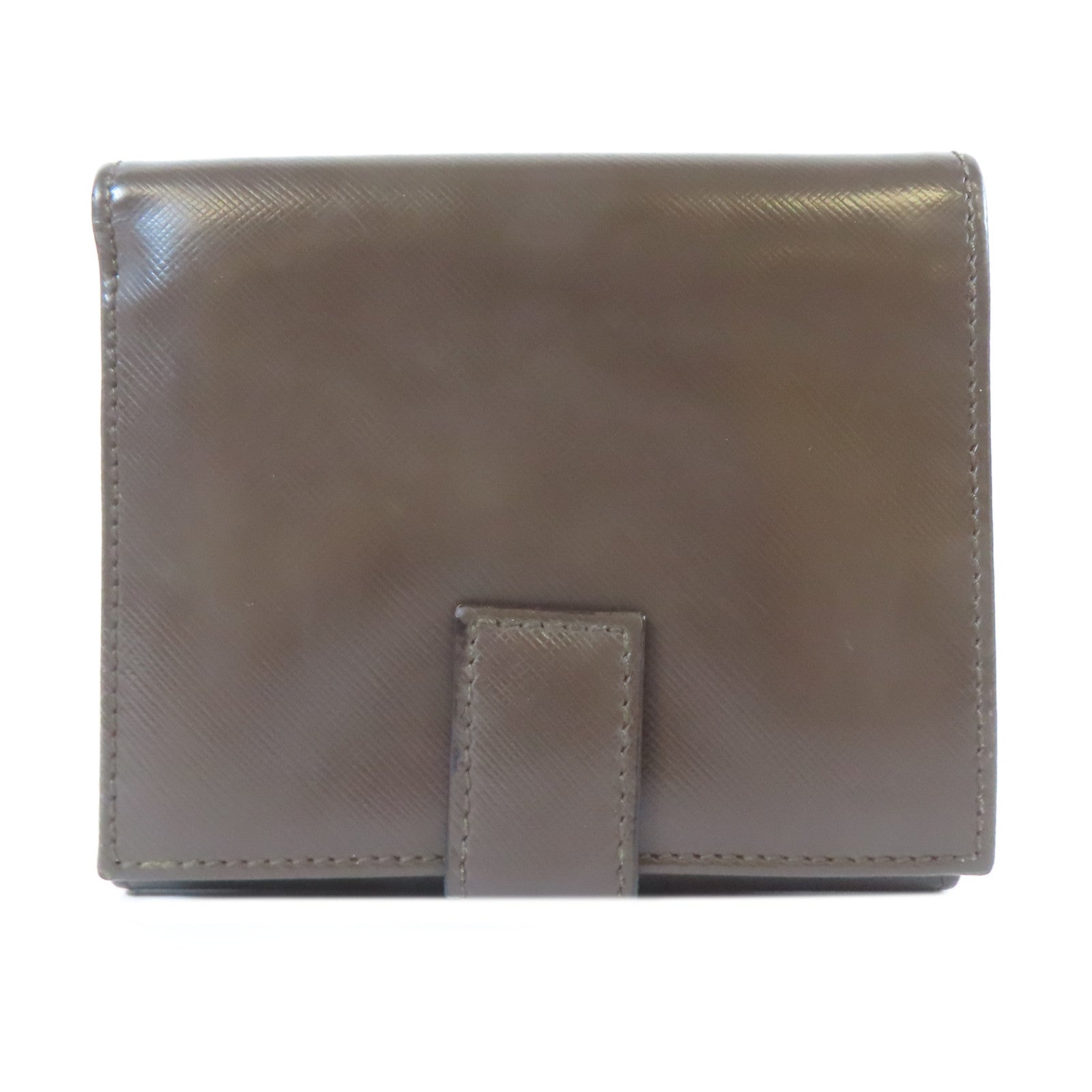 Salvatore Ferragamo 【激減優惠】牛皮皮革Bifold Wallet金扣錢包啡色