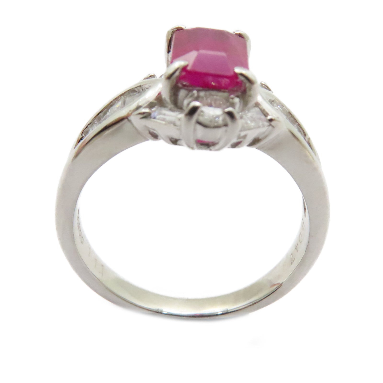 JEWELRY 【激減優惠】PT900鉑金Ruby Diamond Ring 1.11ct紅寶石/0.47ct鑽石戒指US#6.25