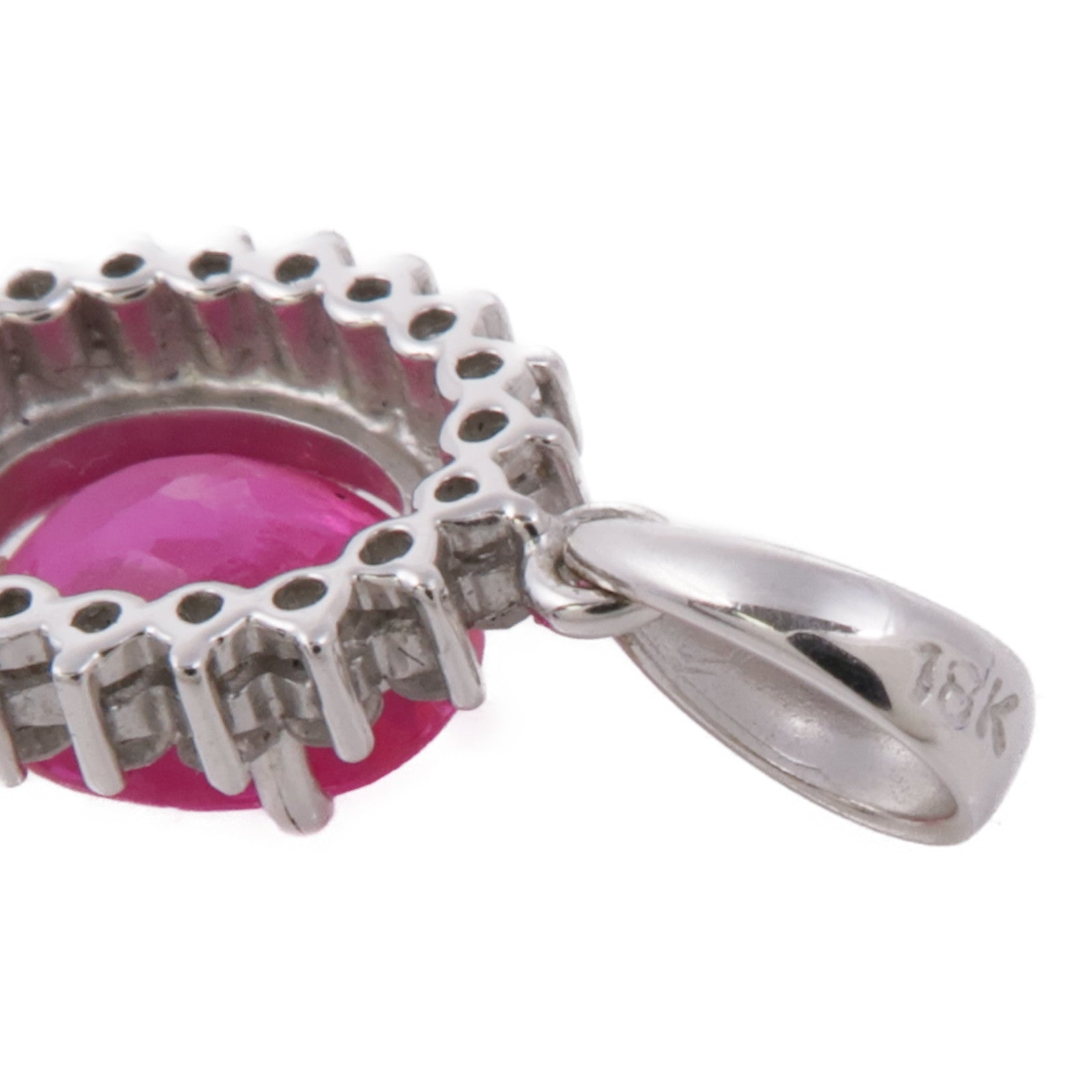 JEWELRY 18K白金Ruby/Diamond Pendant Top紅寶石/鑽石吊墜