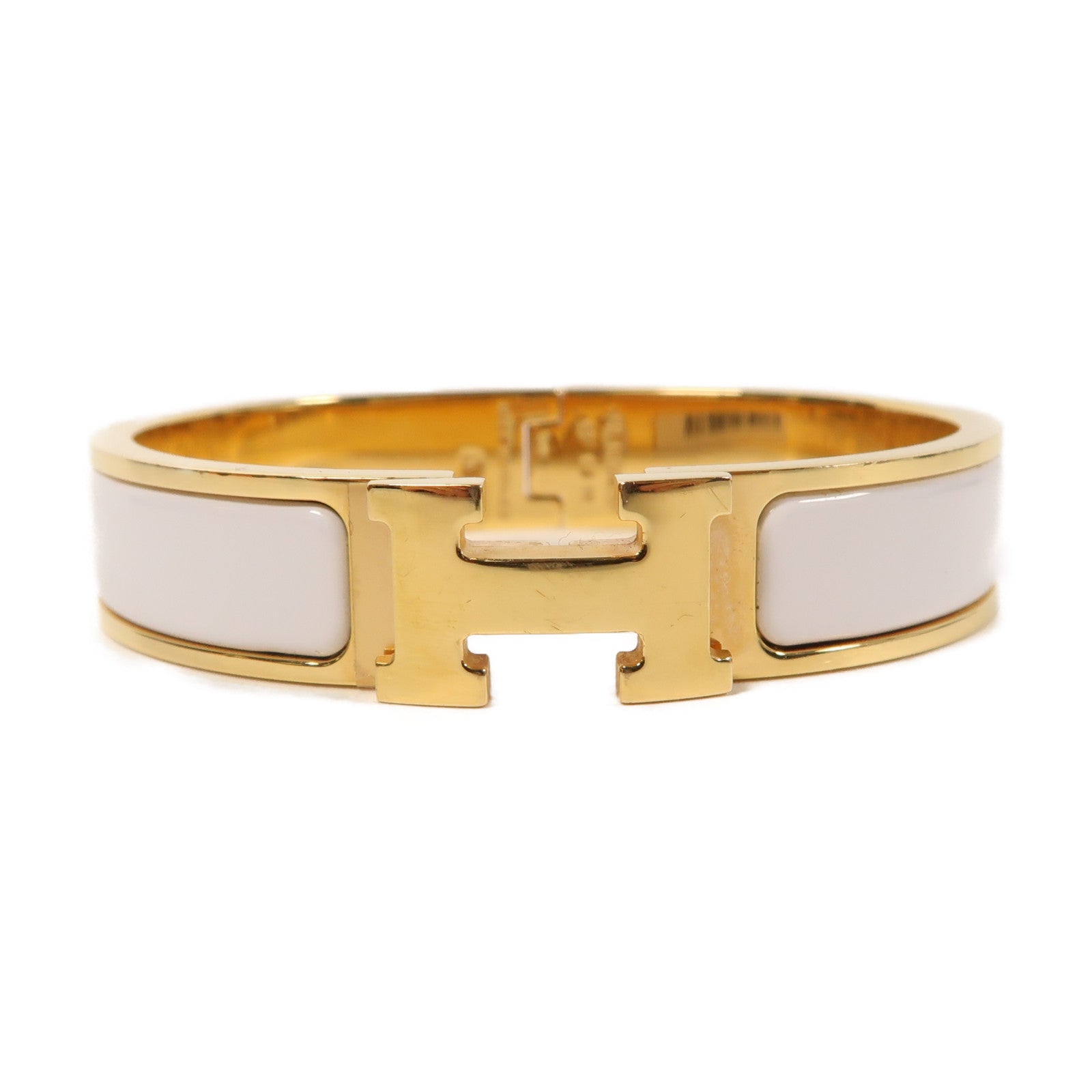 HERMES 金屬Clic H手鐲白色