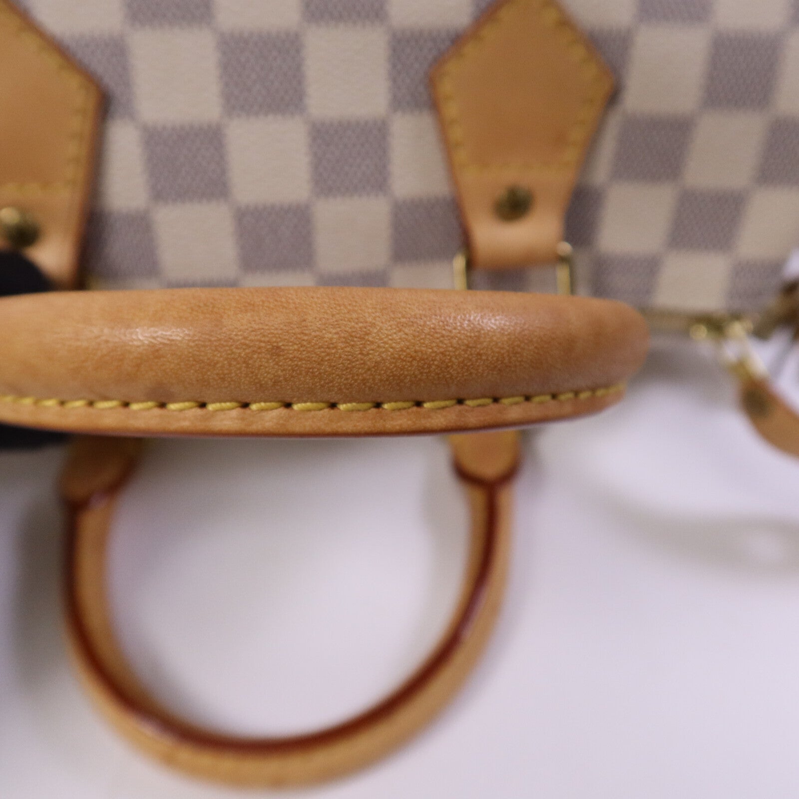 LOUIS VUITTON Damier Azur Speedy 25金扣手挽袋