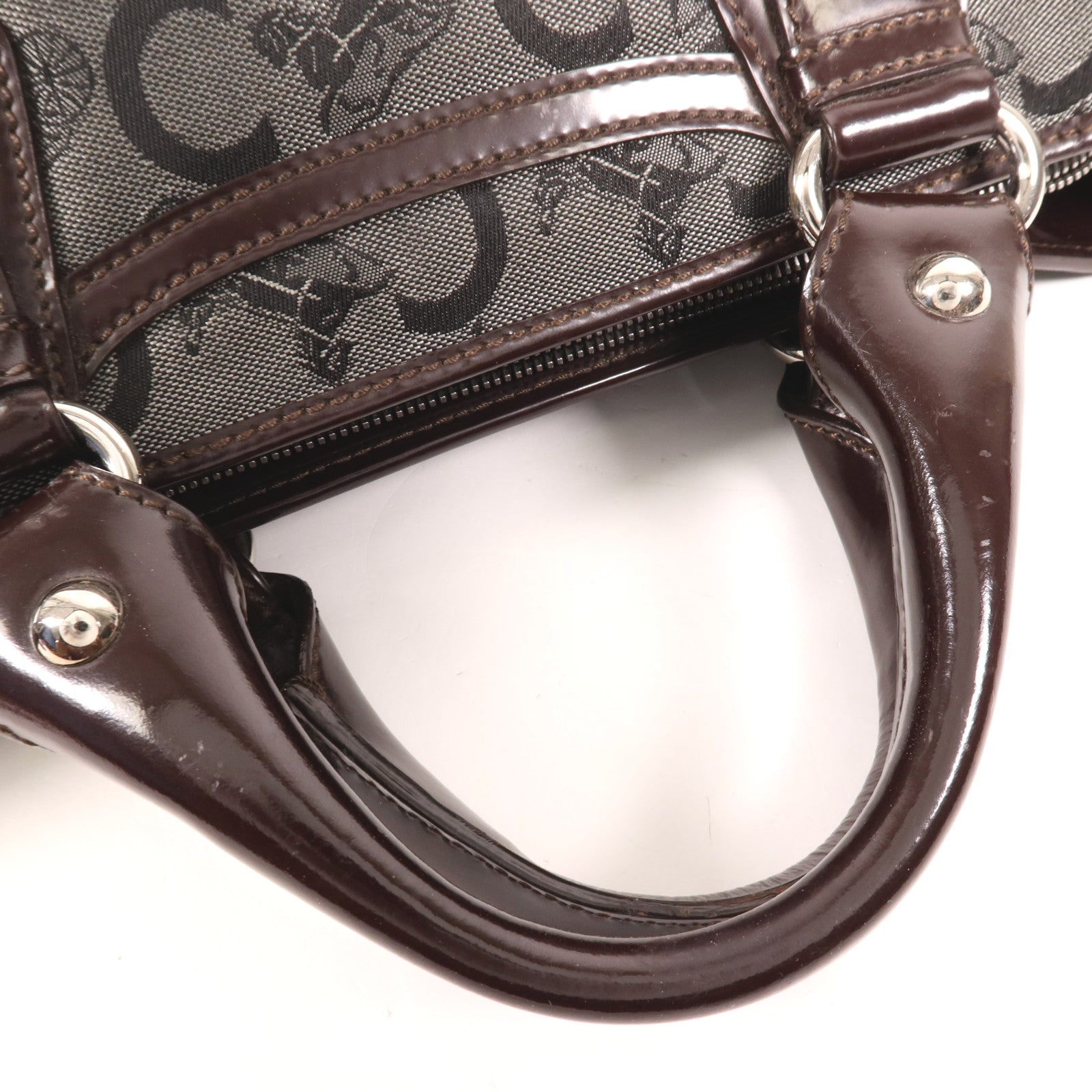 CELINE 帆布Boogie銀扣手挽袋