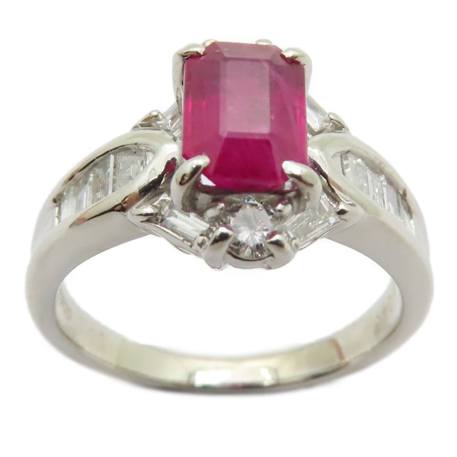 JEWELRY 【激減優惠】PT900鉑金Ruby Diamond Ring 1.11ct紅寶石/0.47ct鑽石戒指US#6.25