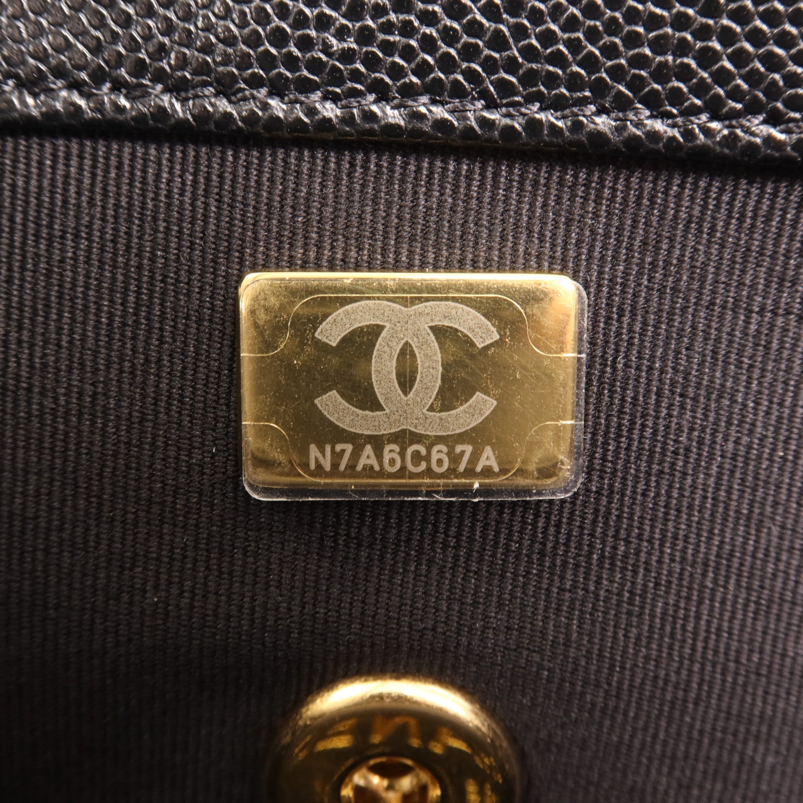CHANEL 牛皮皮革Vanity金扣手挽肩背兩用袋