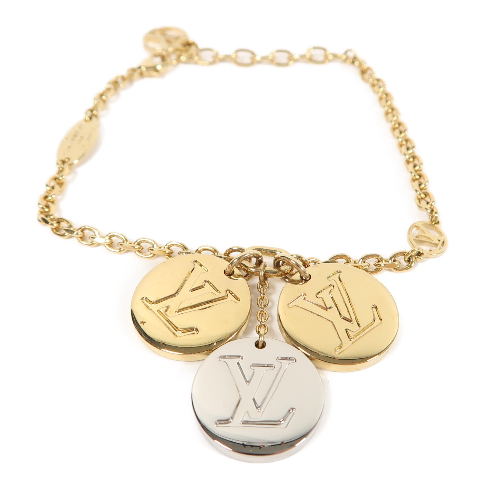 LOUIS VUITTON 金屬Monogram Miss LV Bracelet手鏈金色/粉紅色/白色