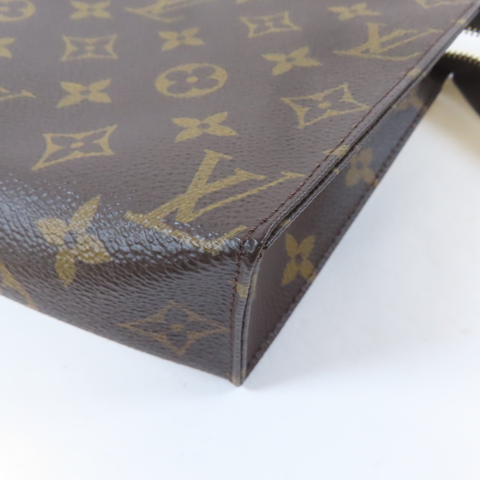 LOUIS VUITTON Monogram Poche Toilette 19金扣手拿包啡色