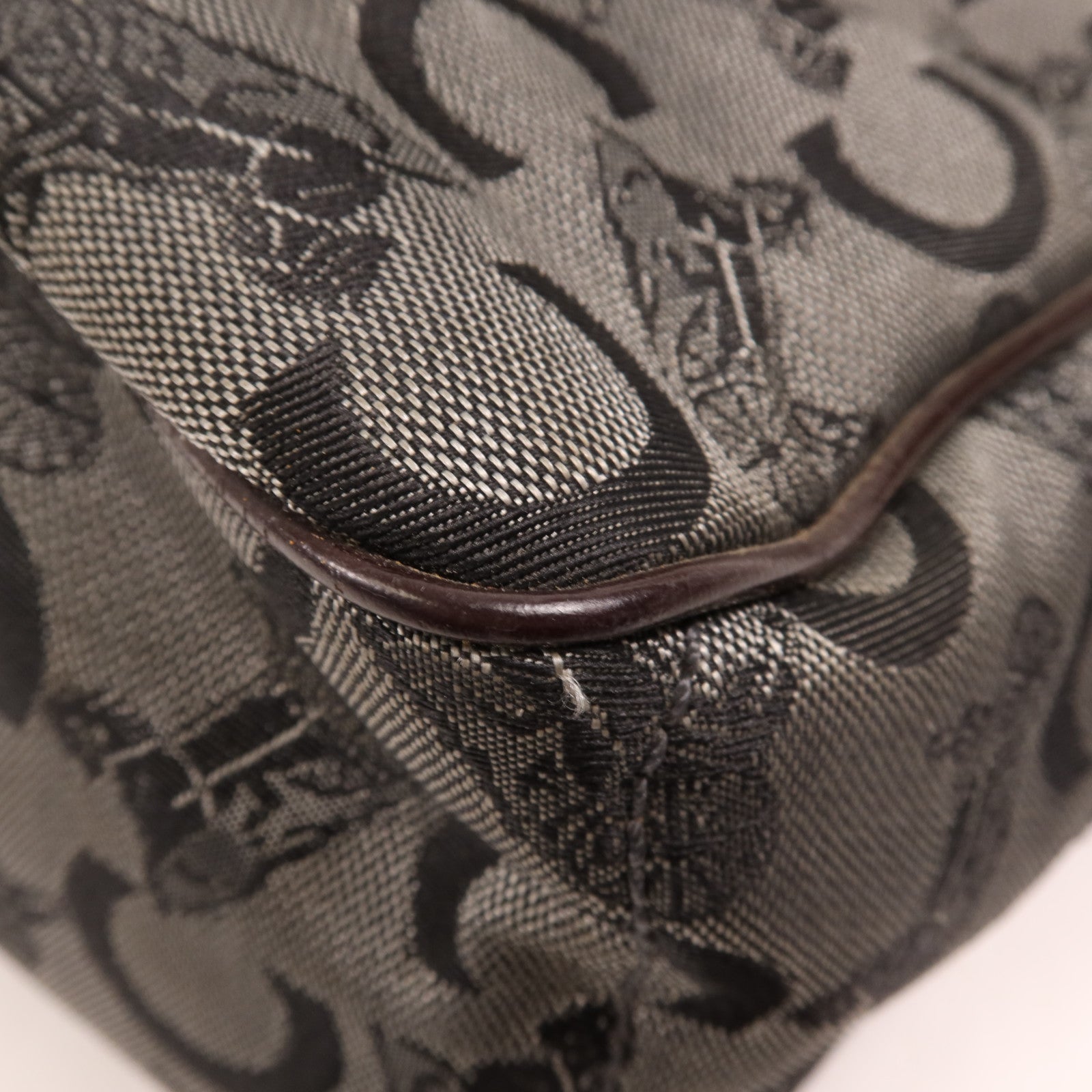 CELINE 帆布Boogie銀扣手挽袋