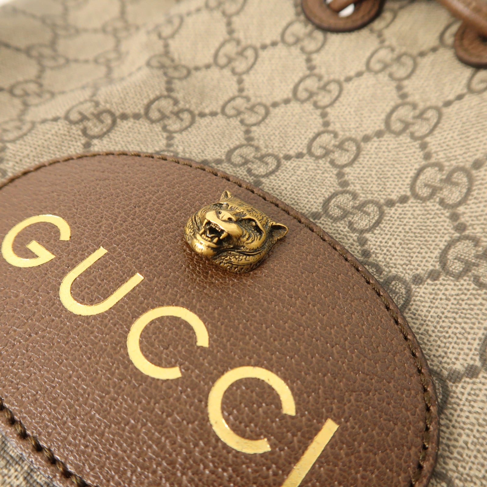GUCCI 塗層帆布Neo Vintage GG Supreme Backpack金扣肩背袋/背包