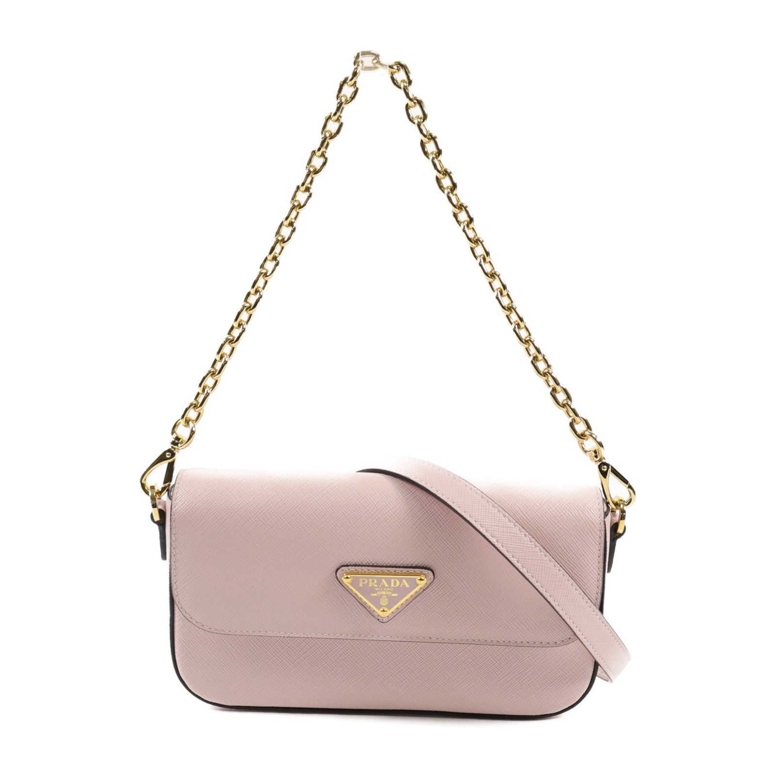 PRADA 牛皮皮革Shoulder Bag金扣肩背袋