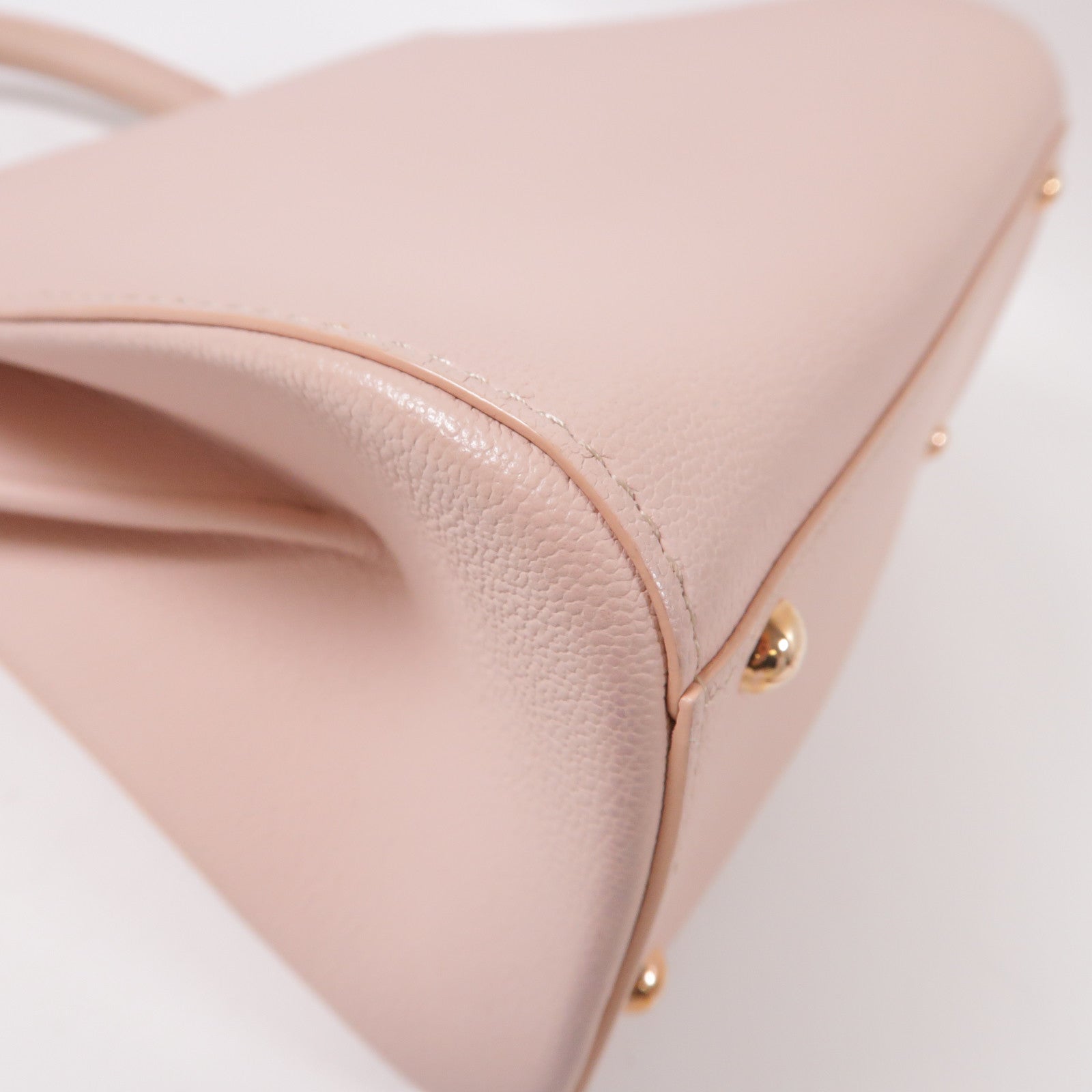Delvaux 牛皮皮革Mini Brillant金扣手挽肩背兩用袋粉紅色
