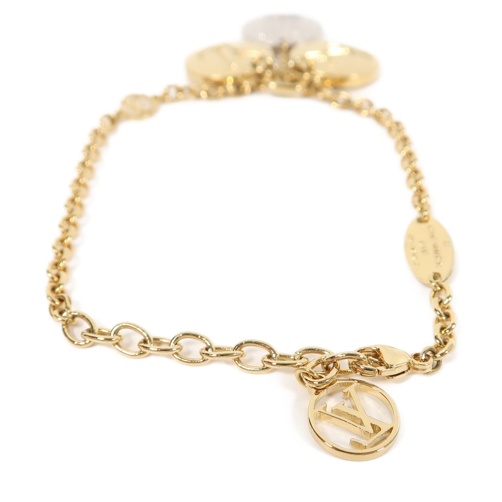 LOUIS VUITTON 金屬Monogram Miss LV Bracelet手鏈金色/粉紅色/白色