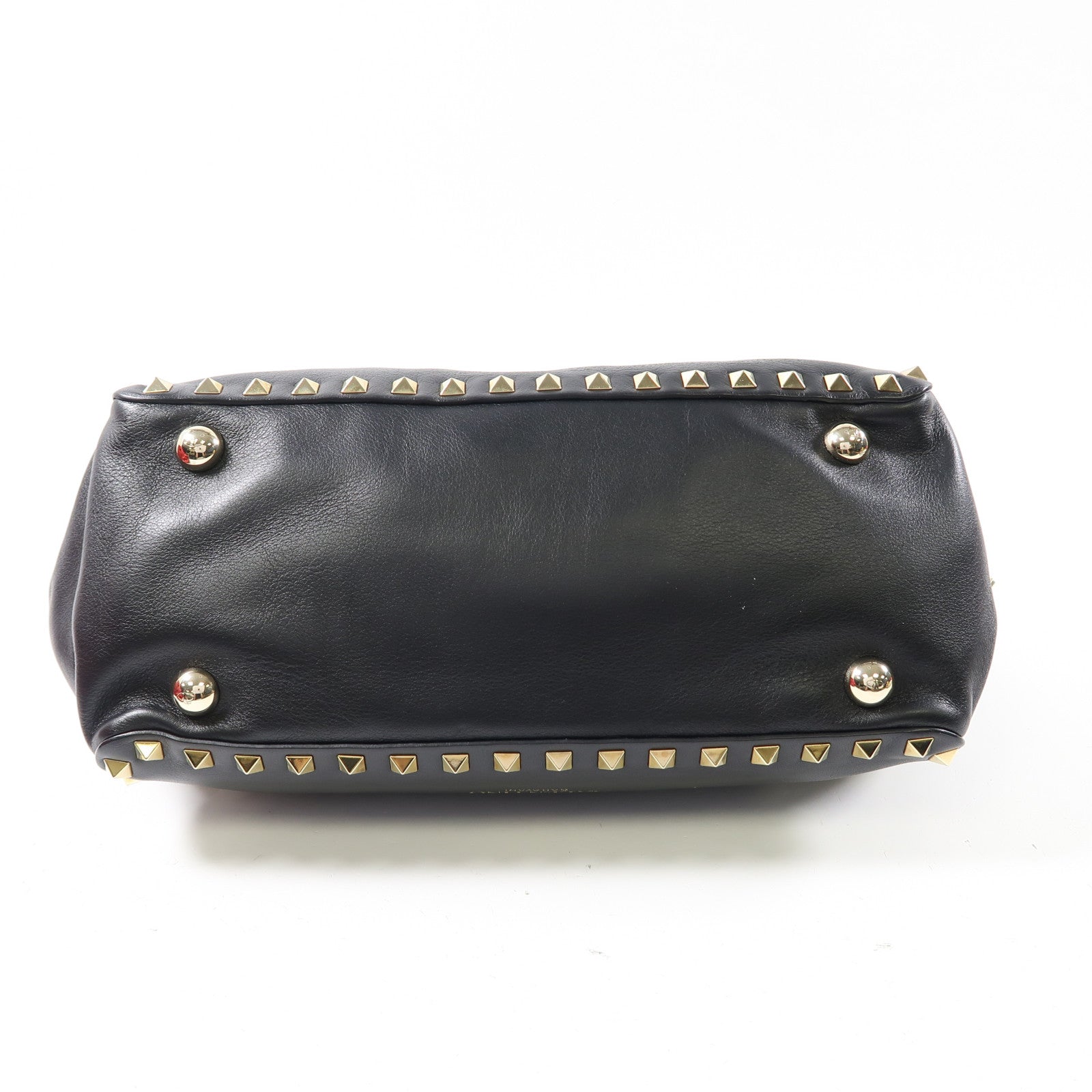 Valentino 牛皮皮革2 Way Shoulder金扣手挽肩背兩用袋黑色