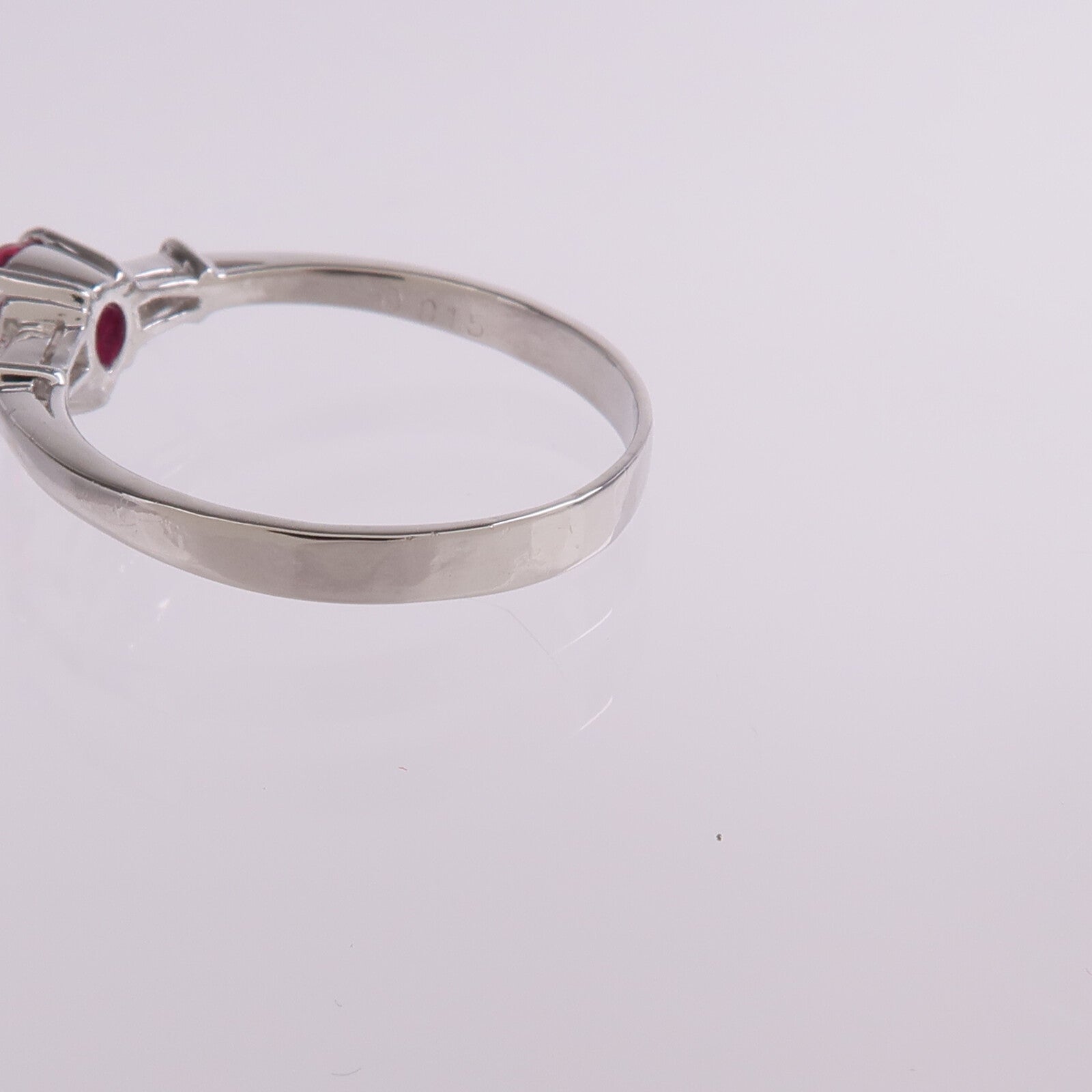 JEWELRY 【激減優惠】PT900鉑金Ruby Diamond Ring紅寶石/鑽石戒指US#8.25