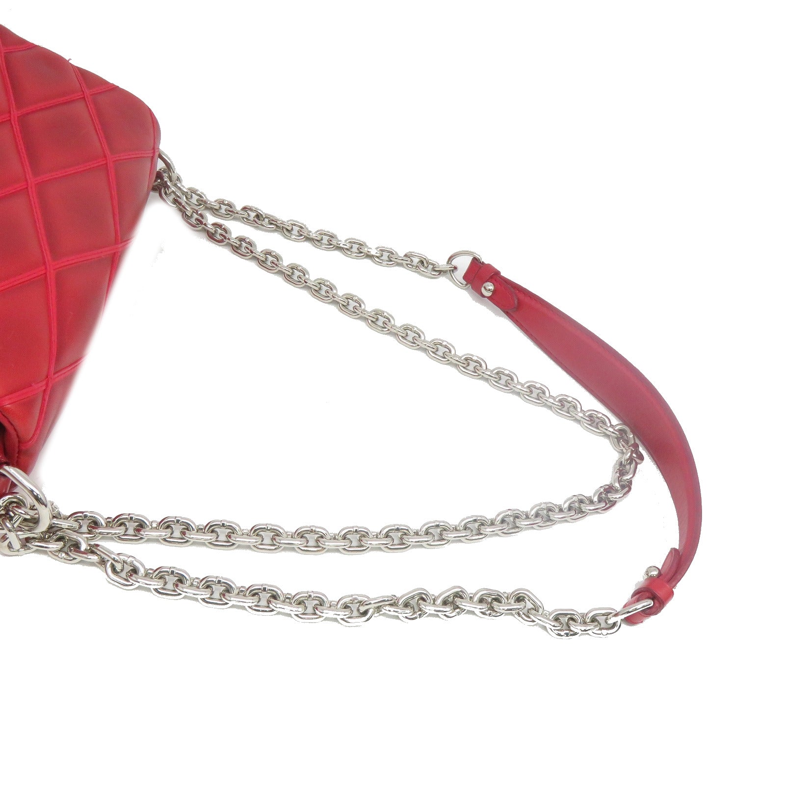 LOUIS VUITTON **【清倉大減價】Malletage Go-14 PM銀扣鏈帶肩背袋紅色