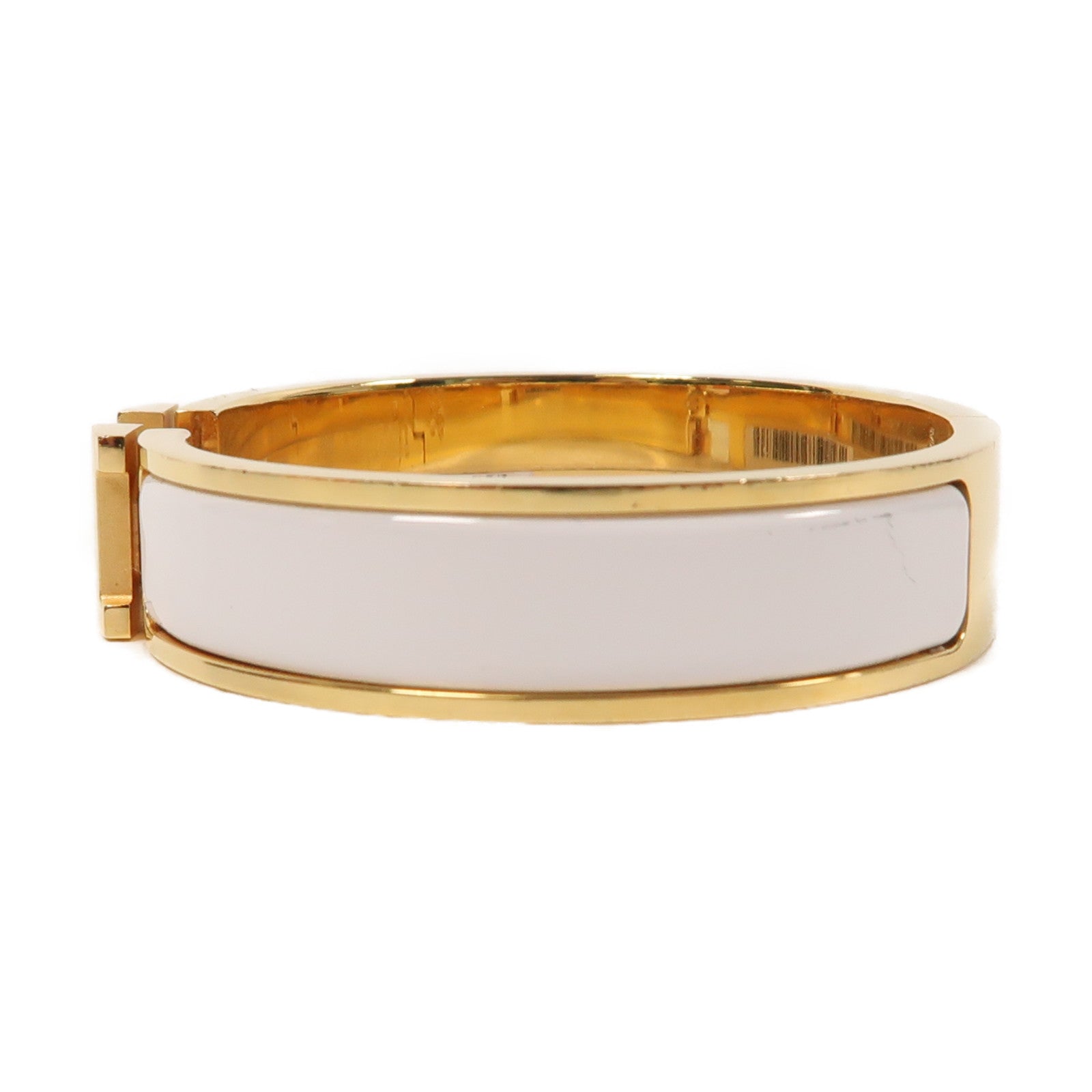 HERMES 金屬Clic H手鐲白色