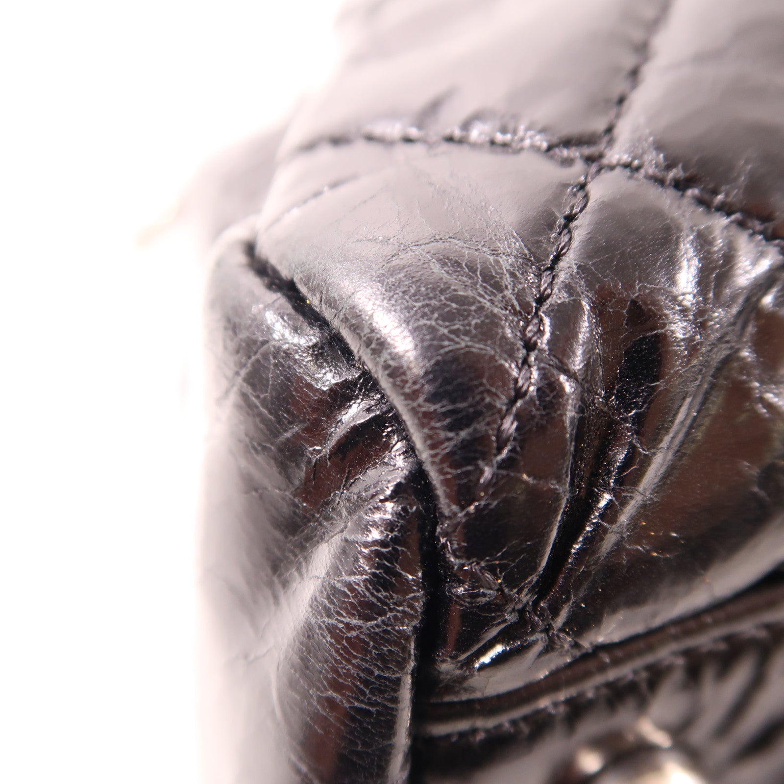 CHANEL 牛皮皮革Chain Shoulder銀扣肩背袋