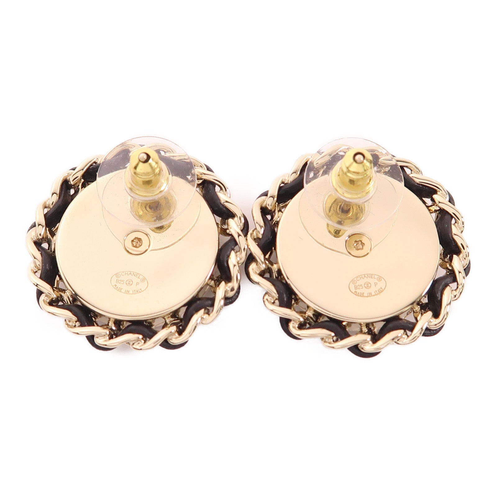 CHANEL 牛仔布/金屬Earrings耳環