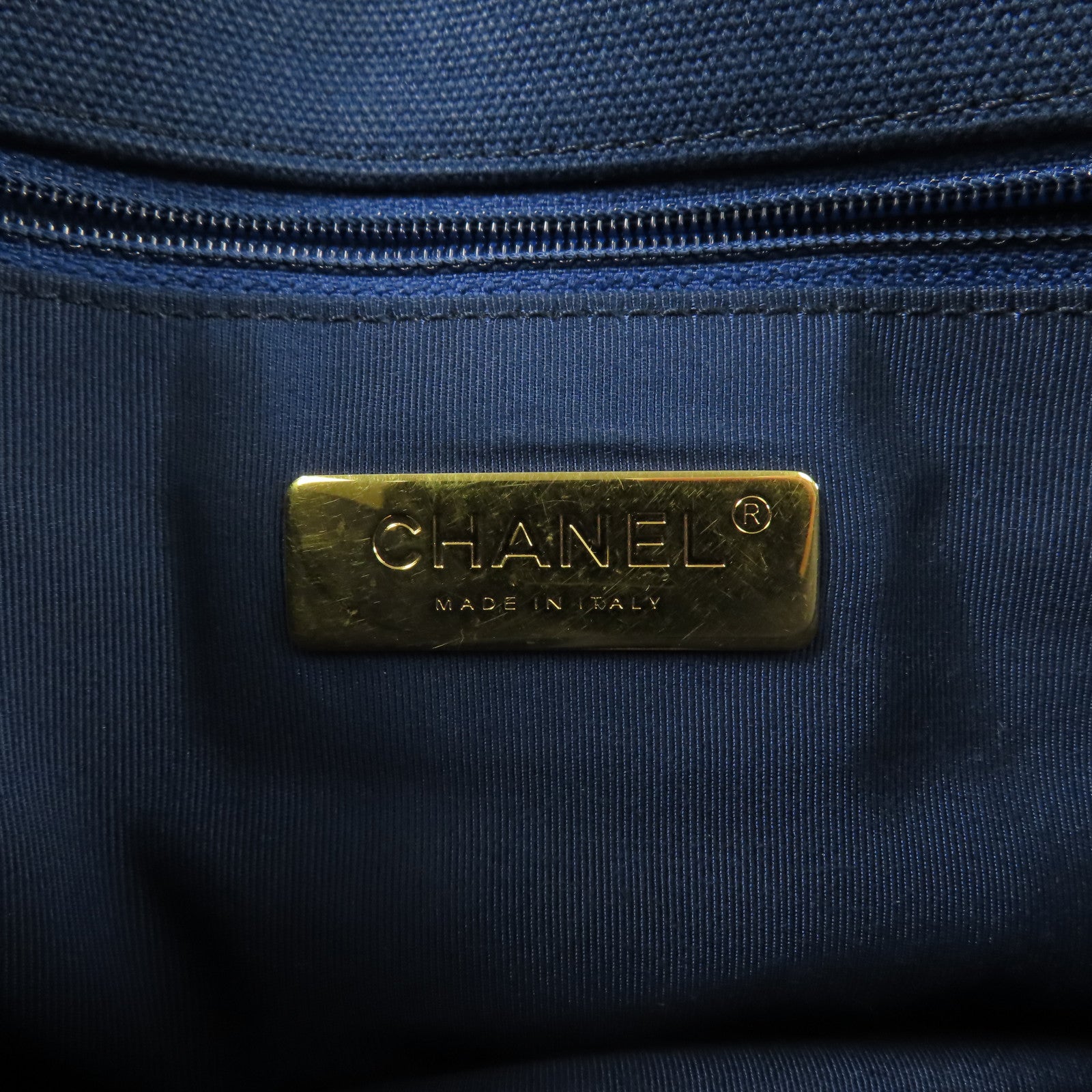 CHANEL 【激減優惠】帆布Chanel 19金扣鏈帶手挽肩背兩用袋