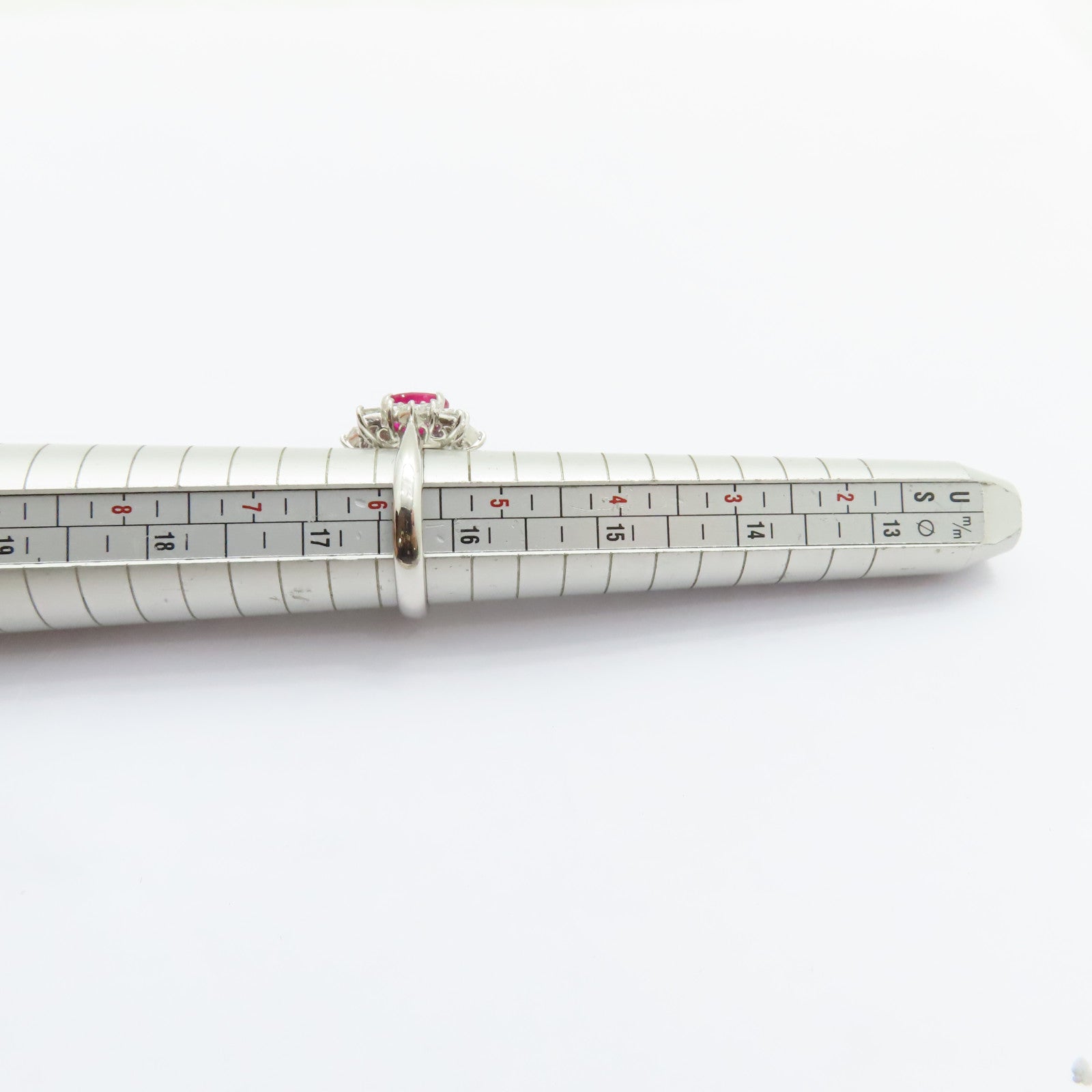 JEWELRY 【激減優惠】PT900鉑金Ruby Diamond Ring 1.27ct紅寶石/0.75ct鑽石戒指US#5.75