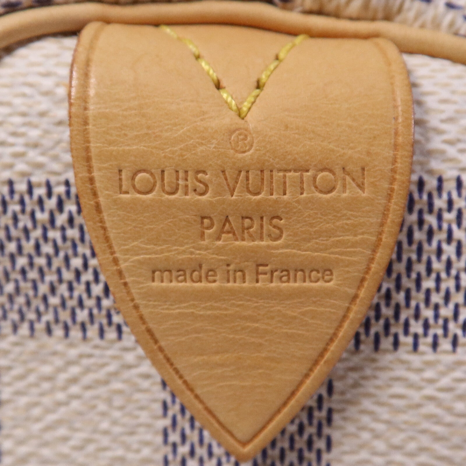 LOUIS VUITTON Damier Azur Speedy 25金扣手挽袋
