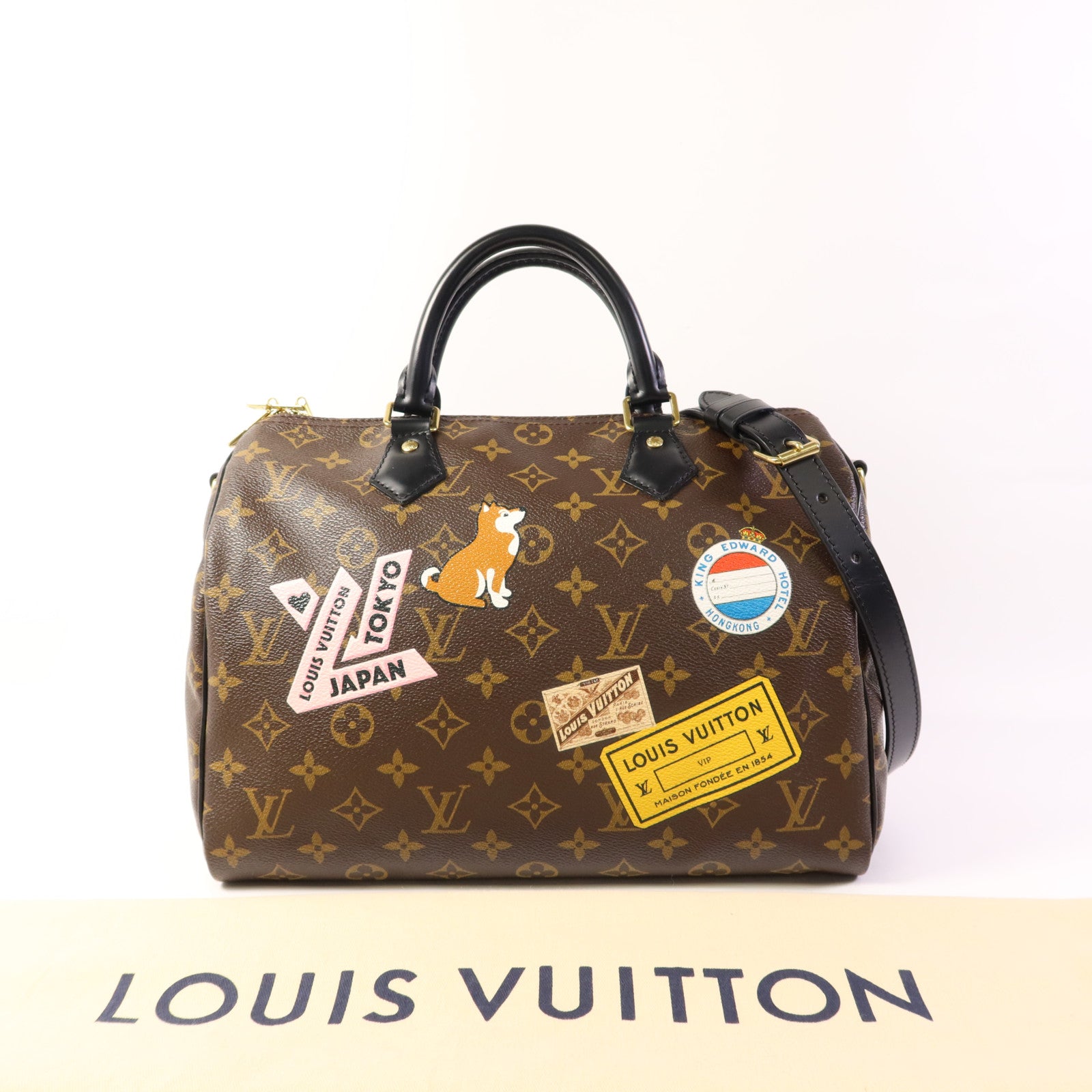 LOUIS VUITTON Monogram Speedy Bandouliere 30金扣手挽肩背兩用袋