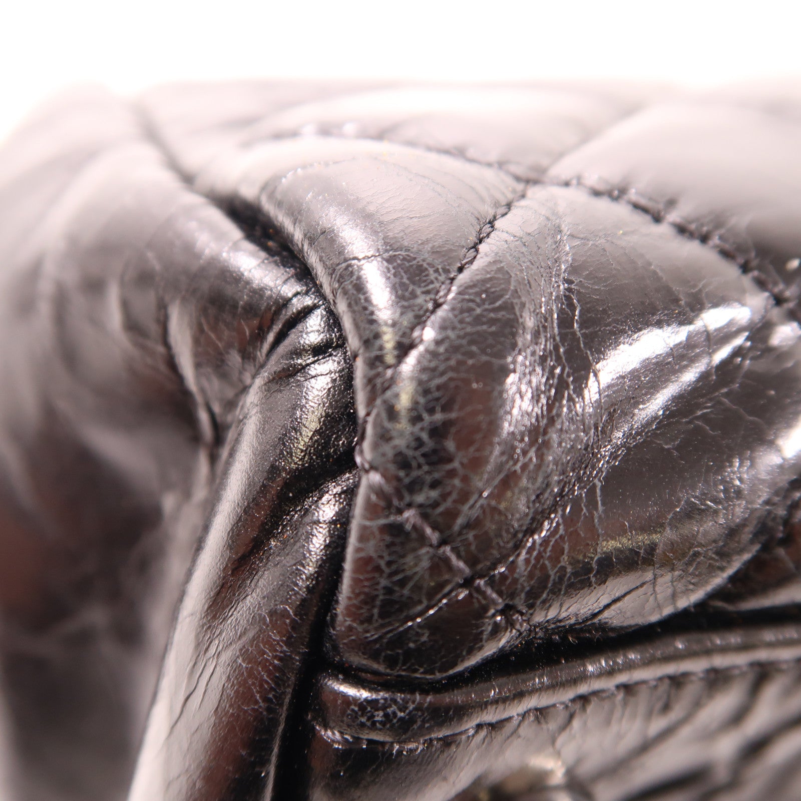 CHANEL 牛皮皮革Chain Shoulder銀扣肩背袋