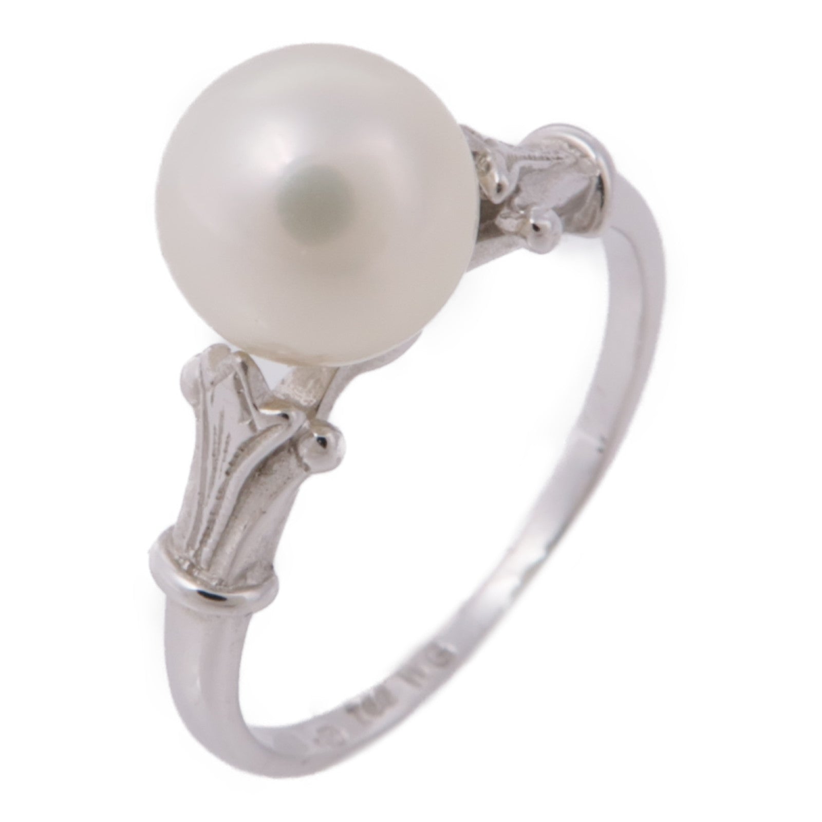 JEWELRY 18K白金Pearl Ring珍珠戒指US#5