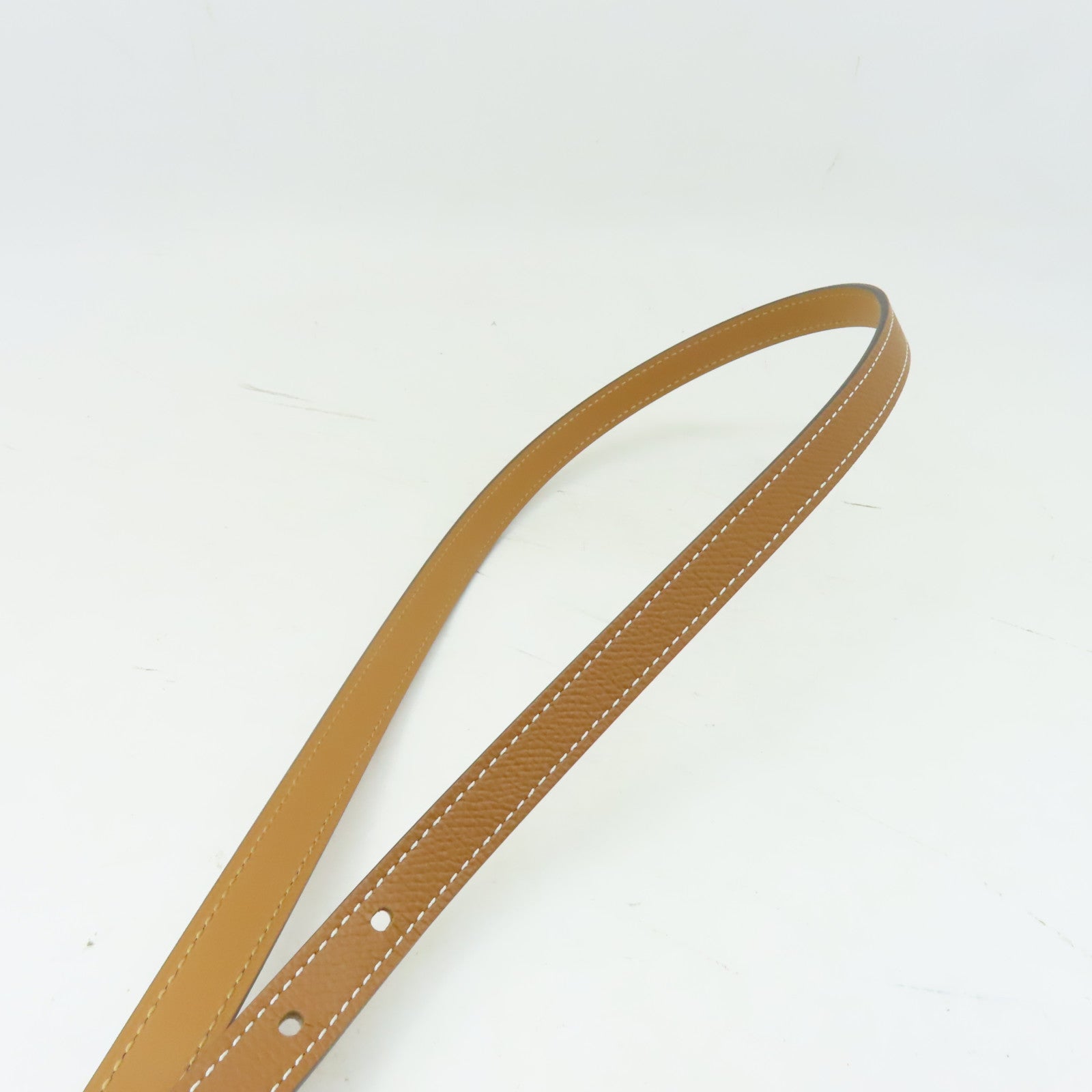 HERMES 【激減優惠】Epsom皮革Pop H Belt銀扣皮帶啡色